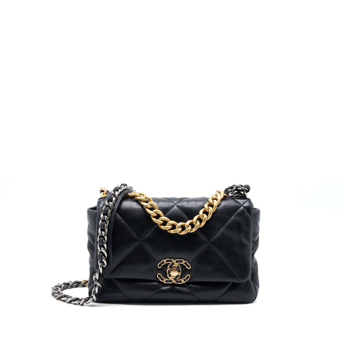 Chanel 19 Lambskin Hardware Multicolour Black Small Handbag Multicolour Hardware