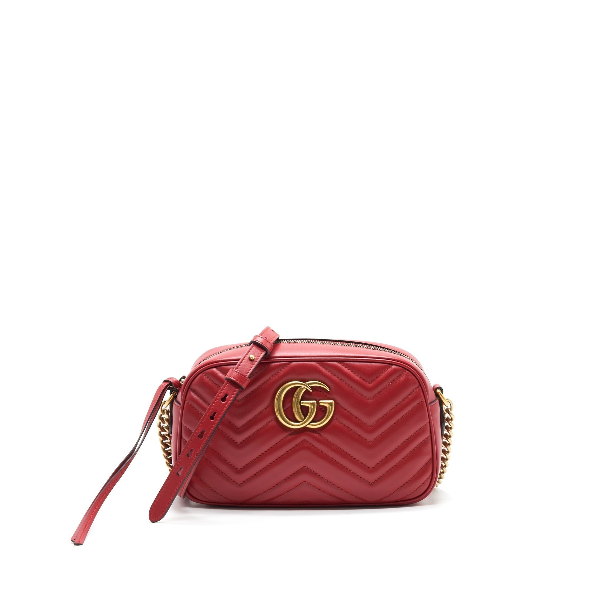 Gucci Marmont Camera Bag In Red Travel Bag