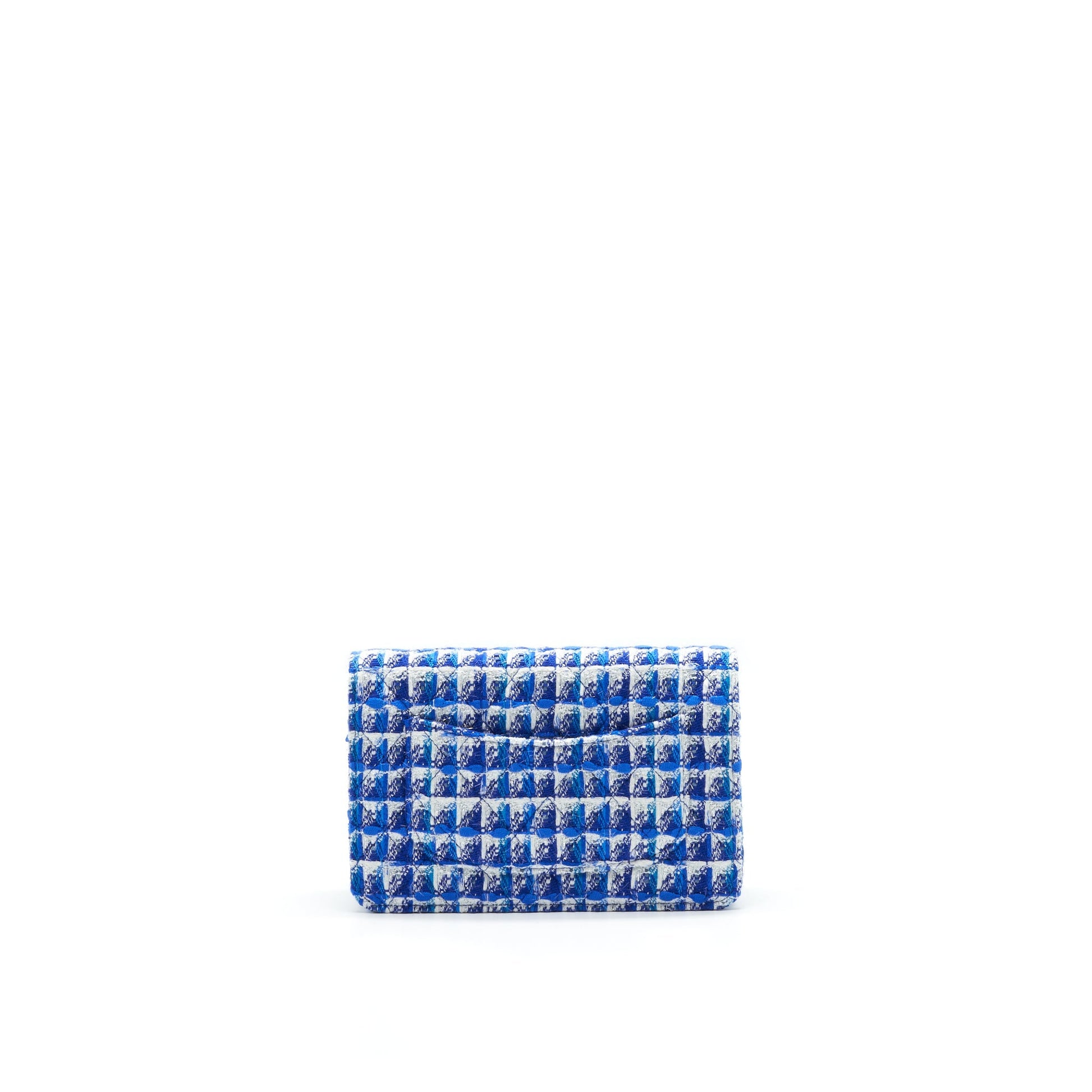 Chanel Tweed Quilted On WOC Blue Wallet Case