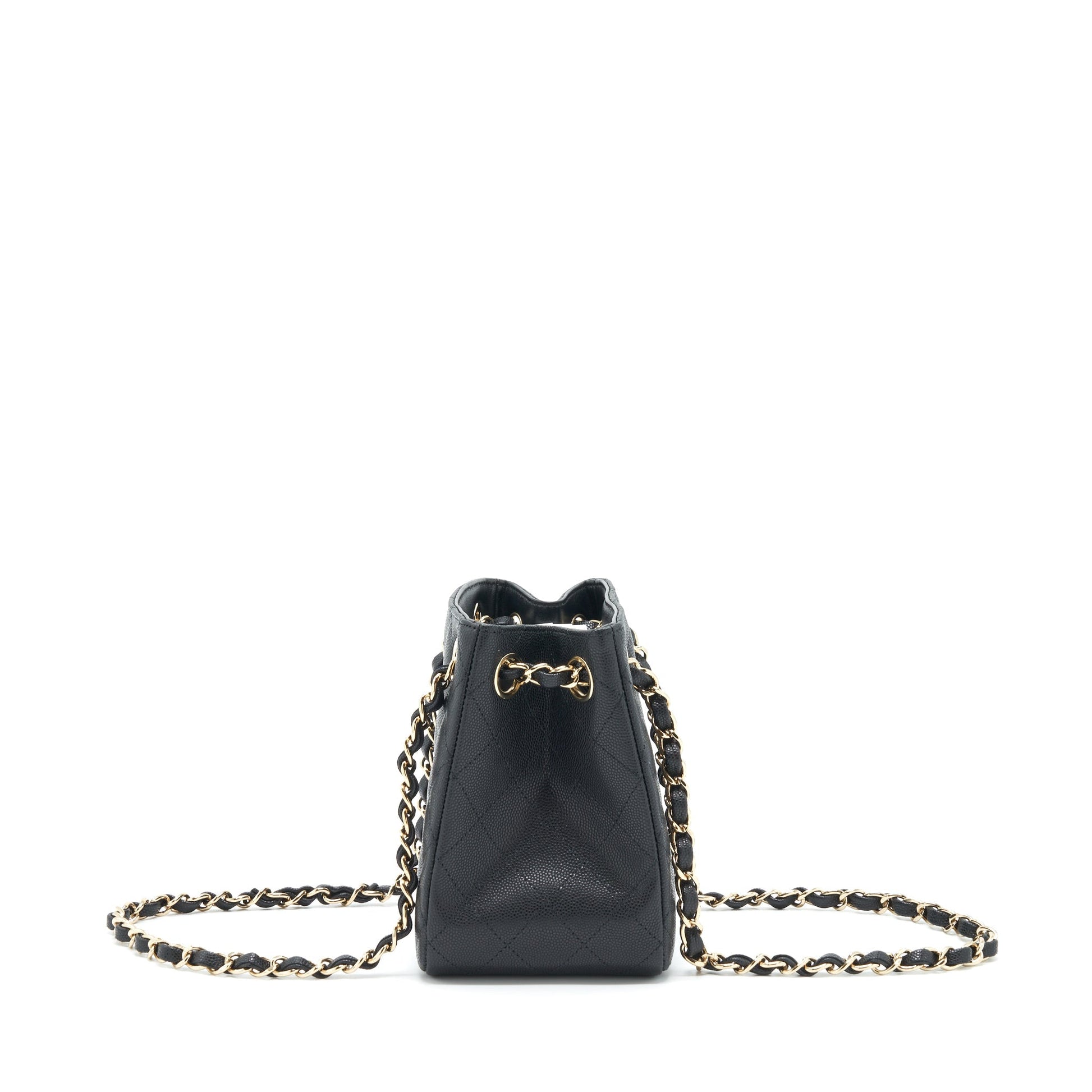 Chanel 22S Bucket Caviar LGHW Microchip Black Bucket Bag