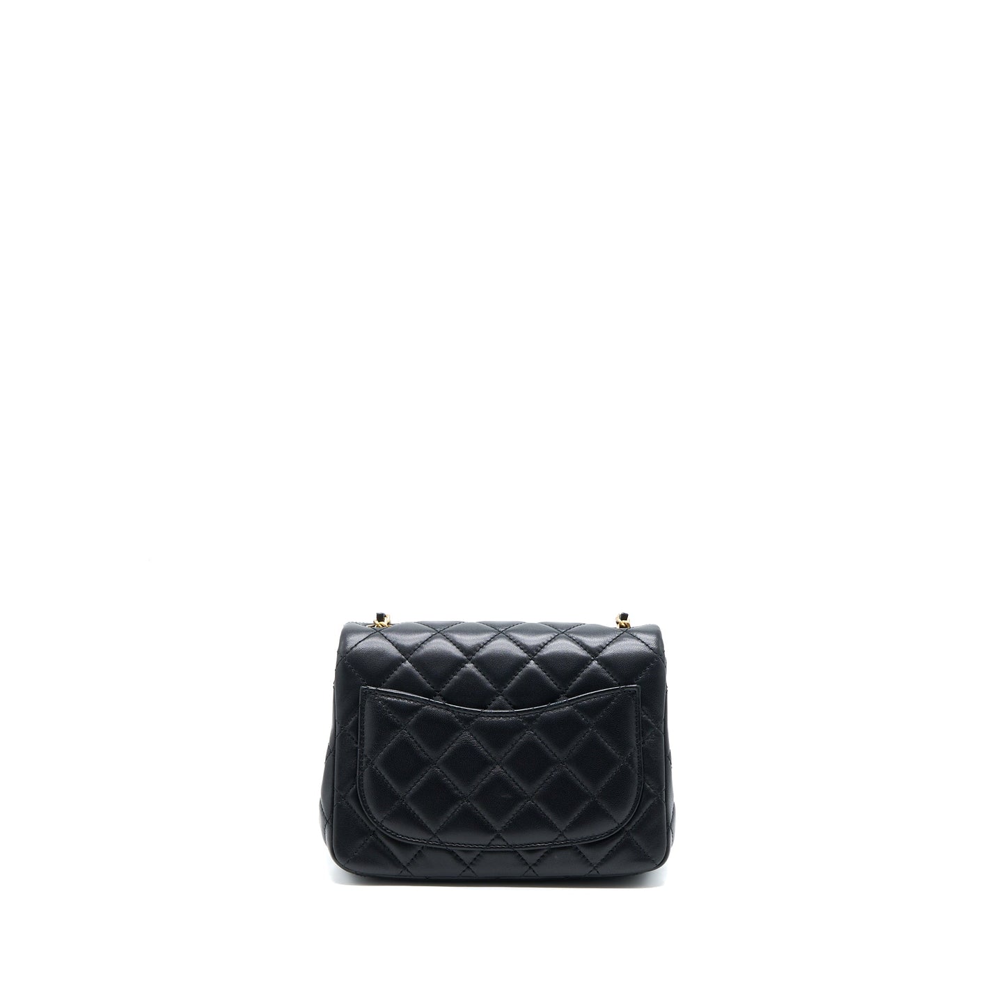 Chanel Pearl Crush Square Lambskin Brushed GHW Black Mini Bag Microchip 1