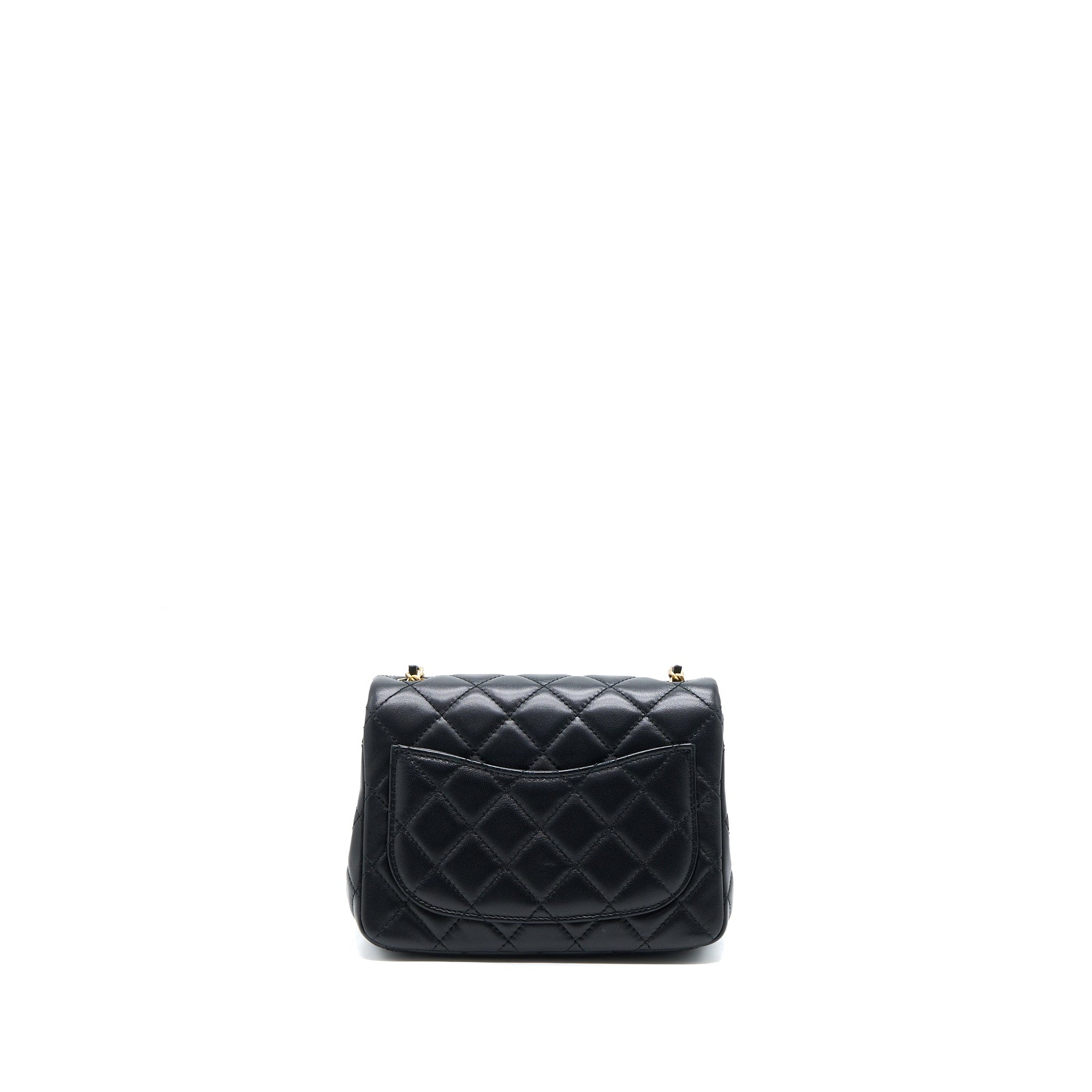 Chanel Pearl Crush Square Lambskin Brushed GHW Black Mini Bag Microchip 1