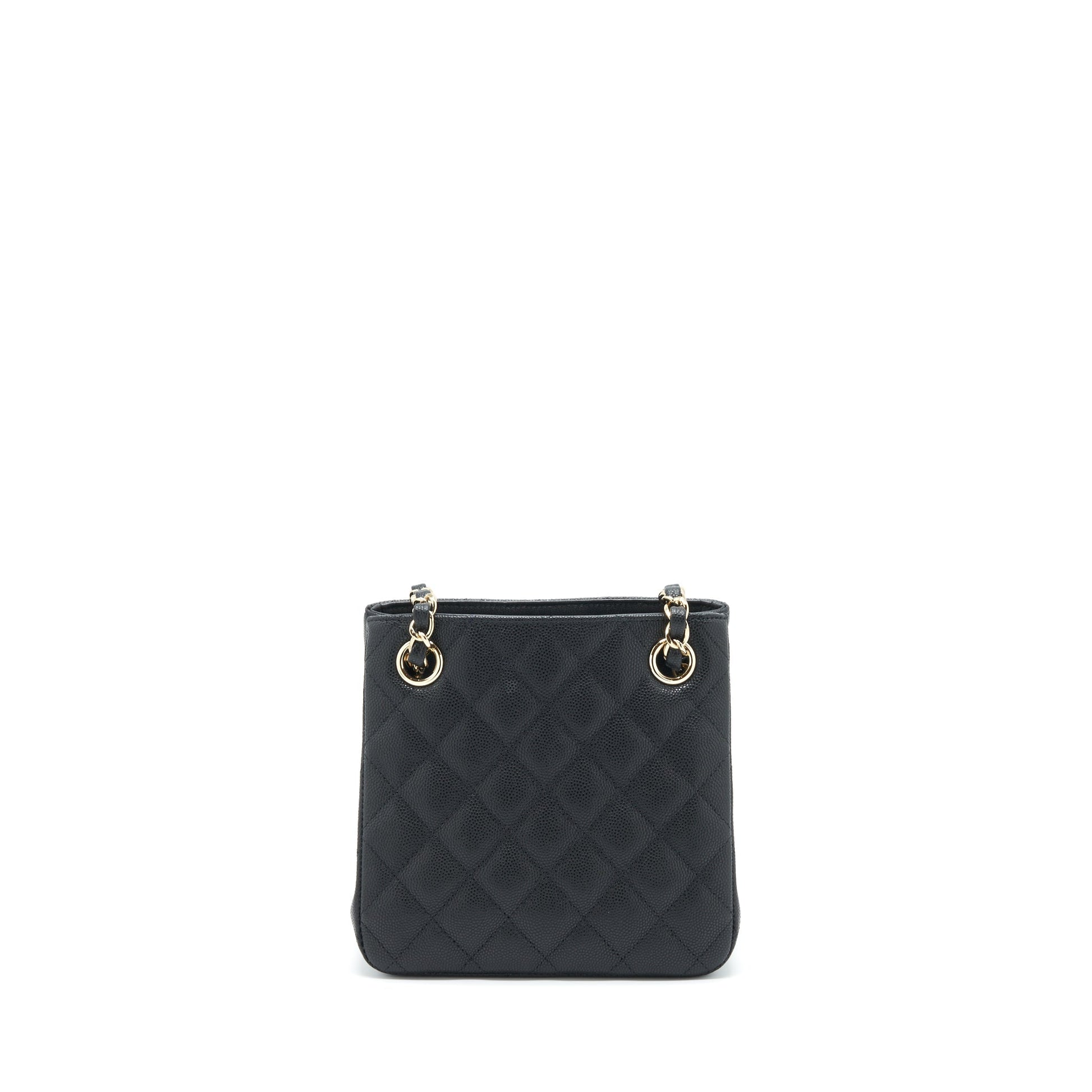 Chanel 22S Bucket Caviar LGHW Microchip Black Bucket Bag