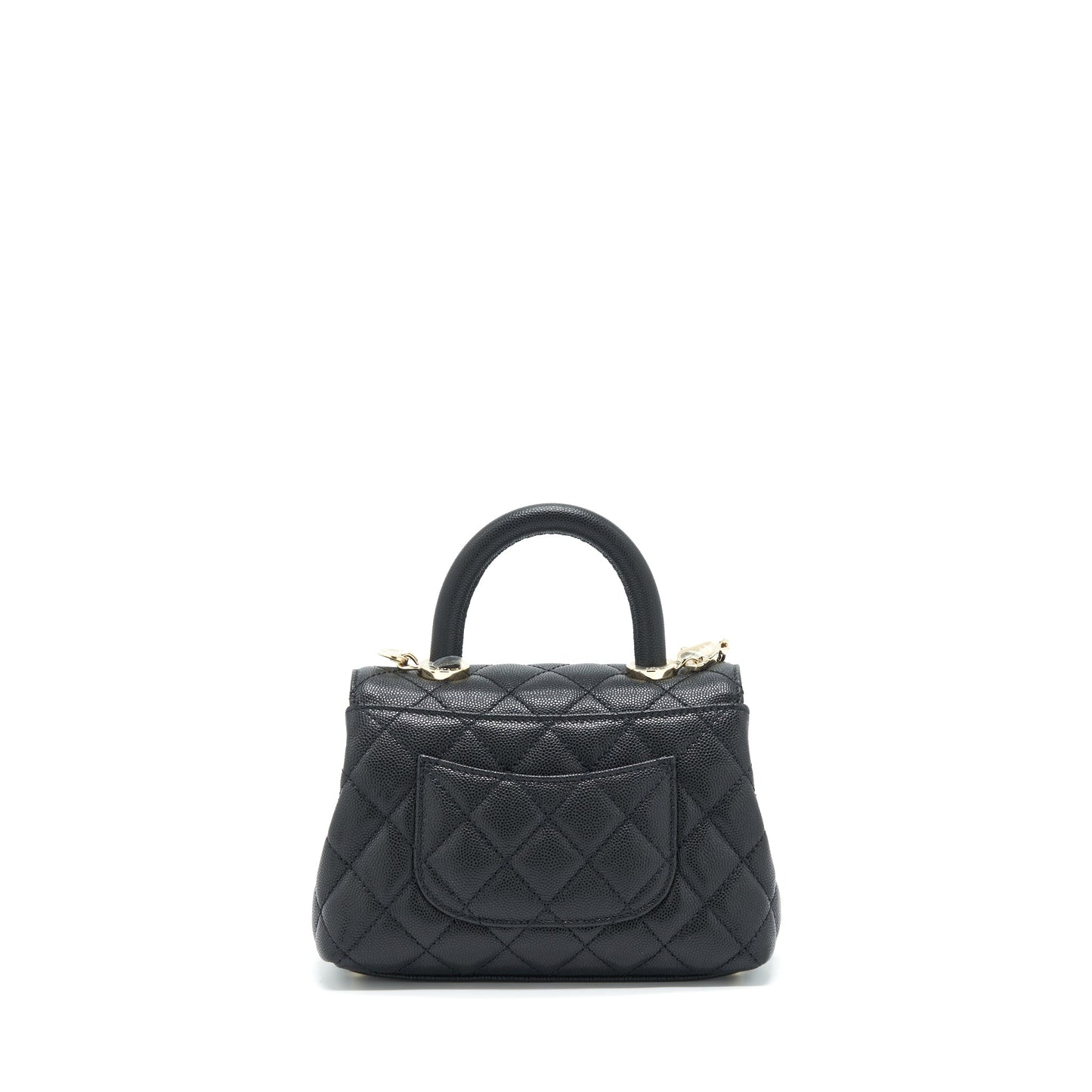 Chanel Coco Handle Caviar LGHW Microchip Black Mini Bag