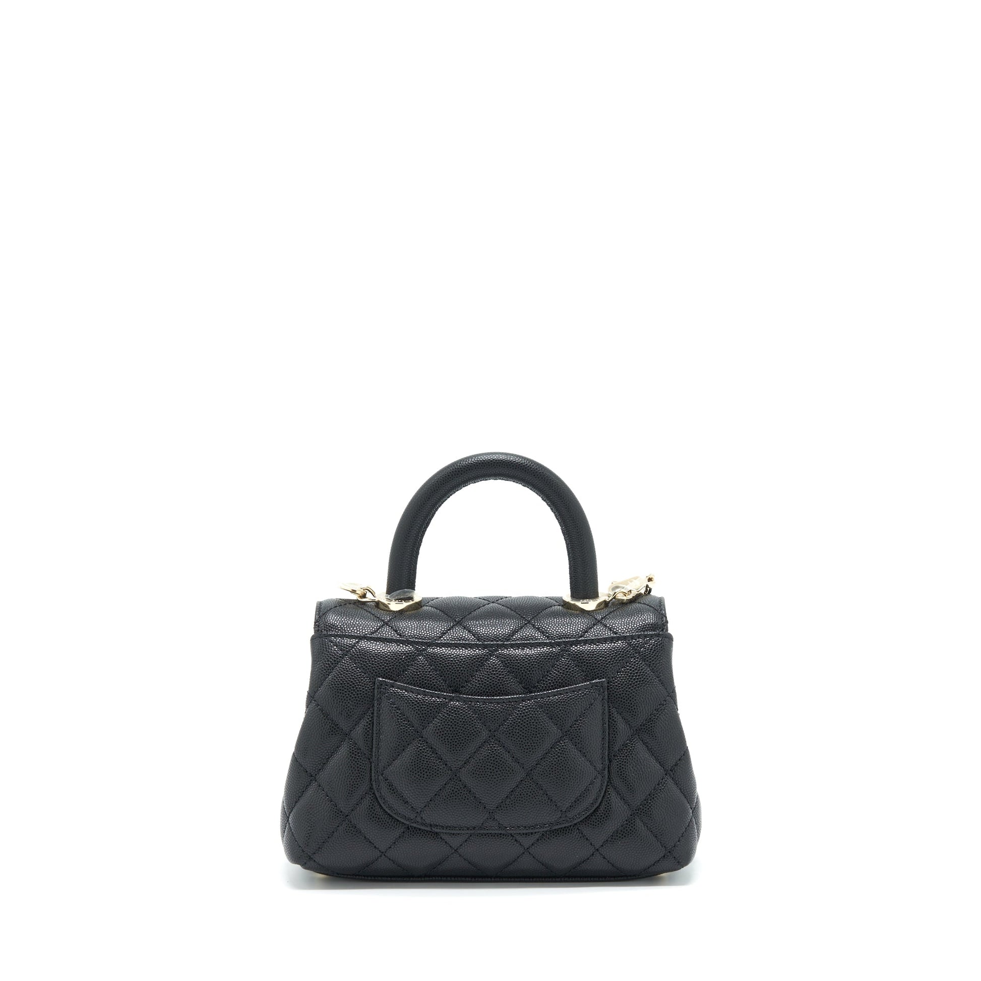 Chanel Coco Handle Caviar LGHW Microchip Black Mini Bag