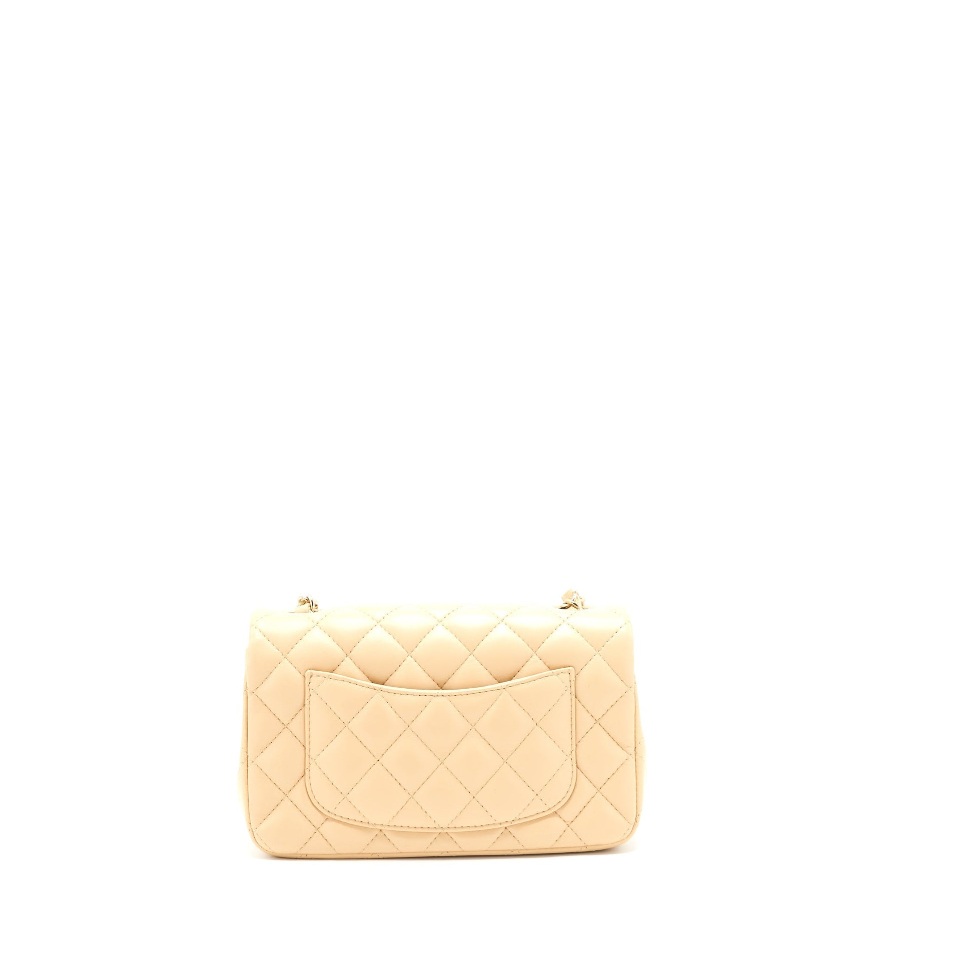 Chanel 22C Rectangular Flap Lambskin LGHW Beige Shoulder Bag