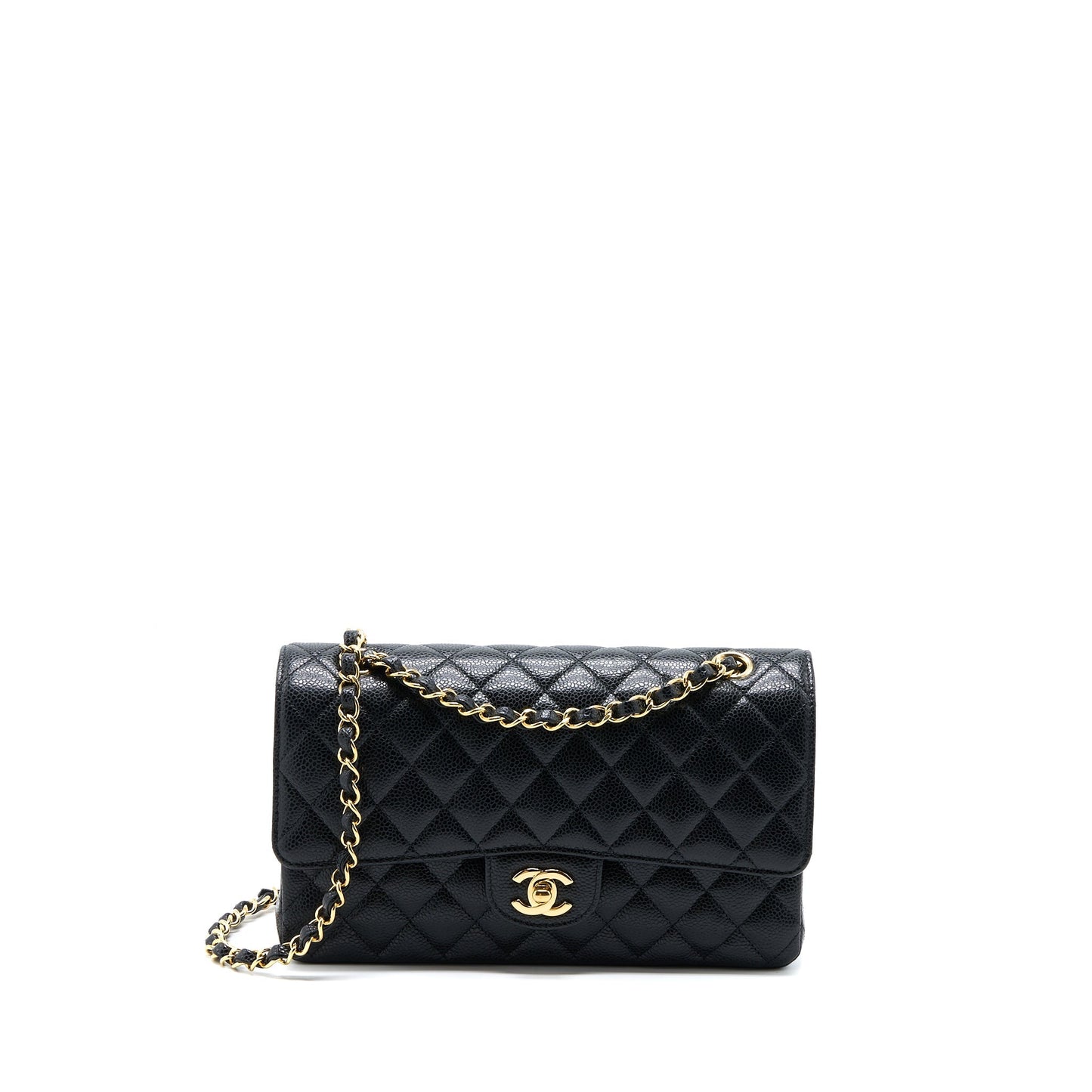 Chanel Classic Double Flap Caviar GHW Microchip Black Shoulder Bag Microchip 3