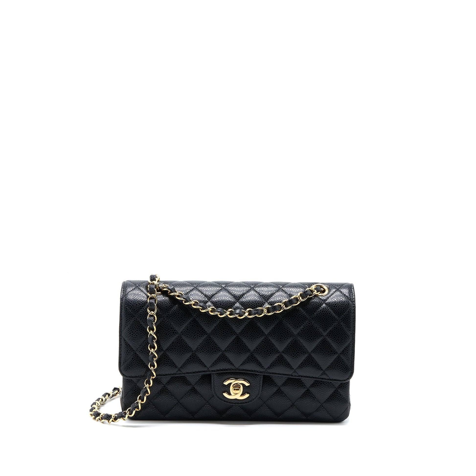 Chanel Classic Double Flap Caviar GHW Microchip Black Shoulder Bag Microchip 3