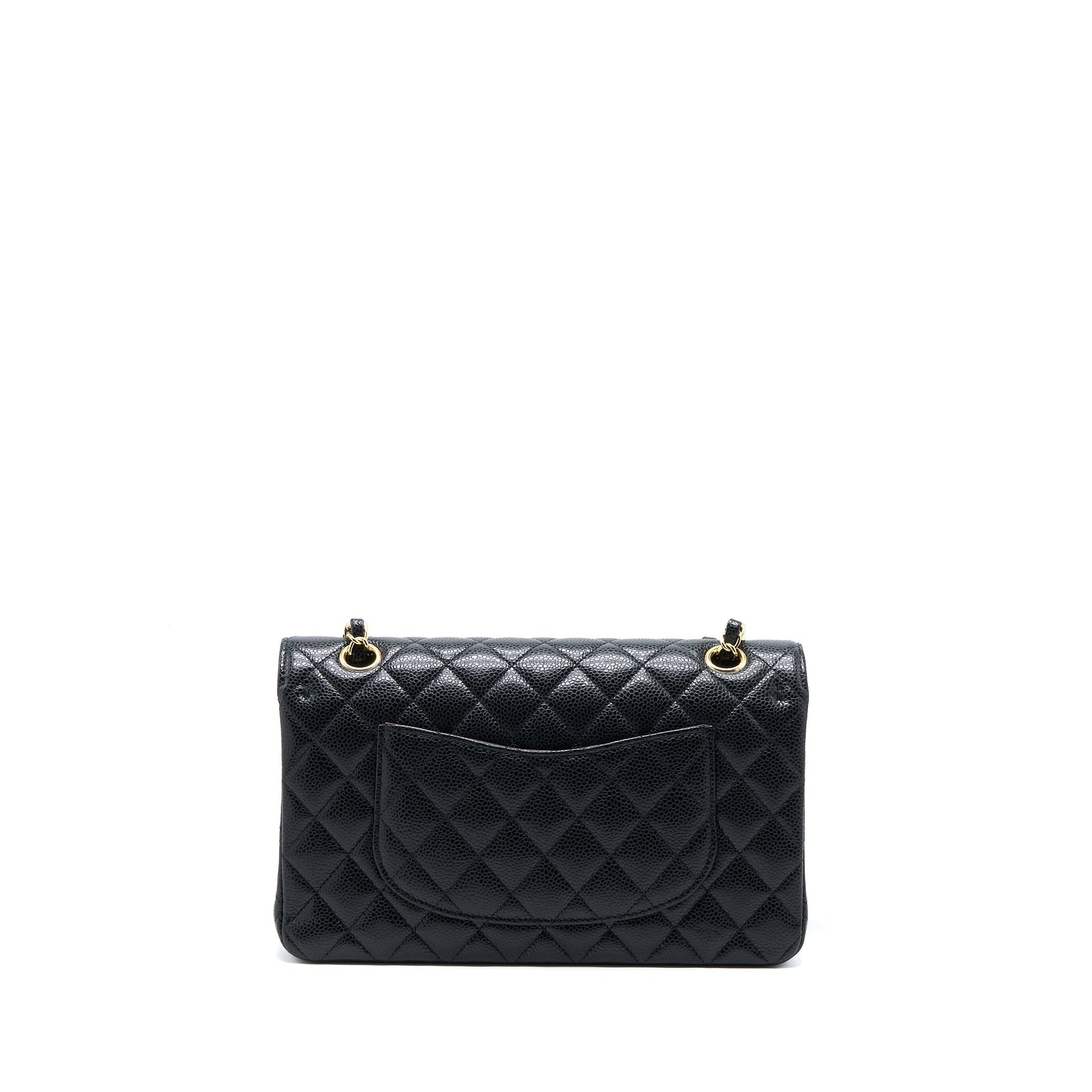 Chanel Classic Double Flap Caviar GHW Microchip Black Shoulder Bag Microchip 3