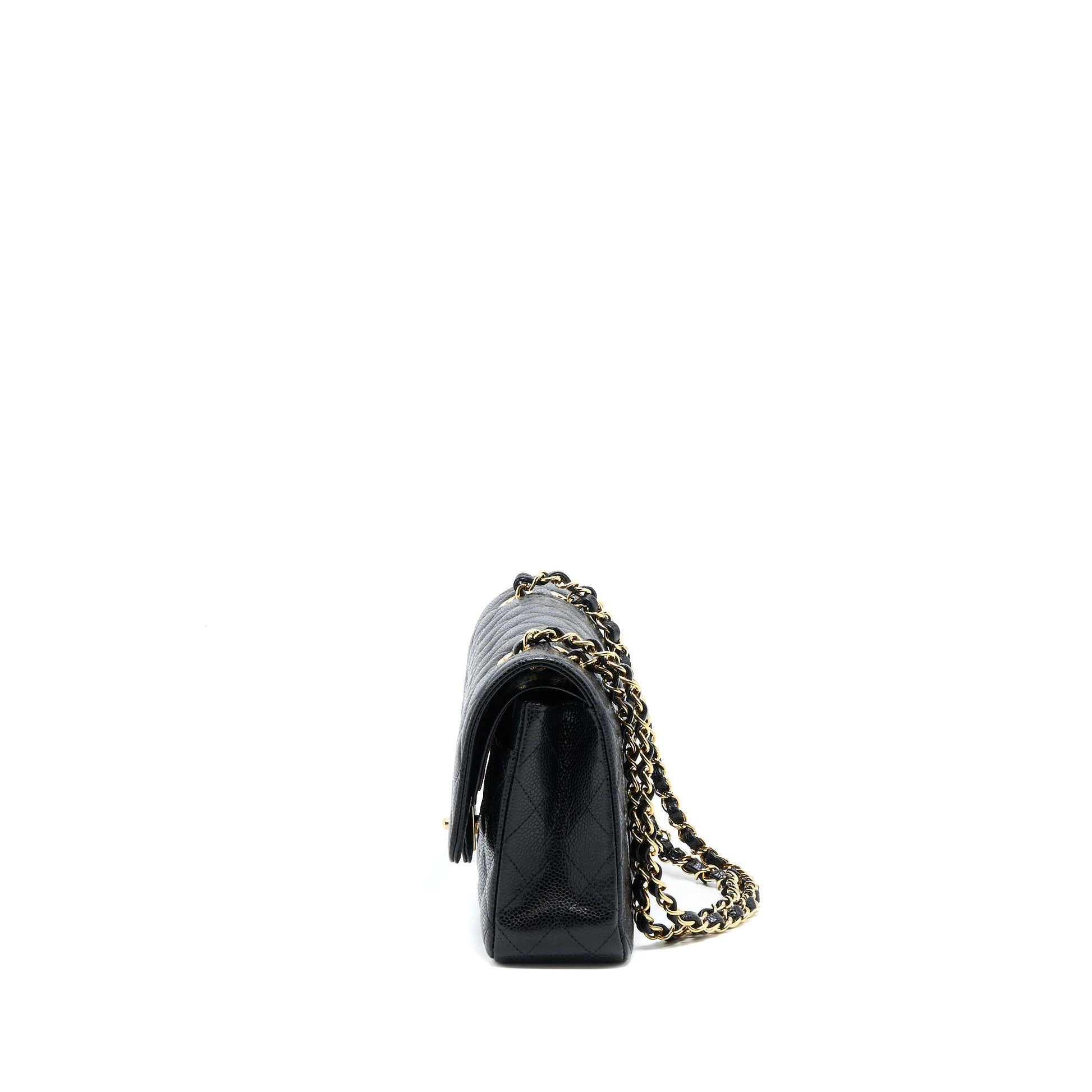 Chanel Classic Double Flap Caviar GHW Microchip Black Shoulder Bag Microchip 3