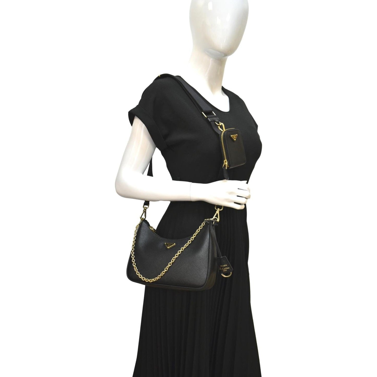 Re Edition Saffiano Shoulder Bag Leather Black