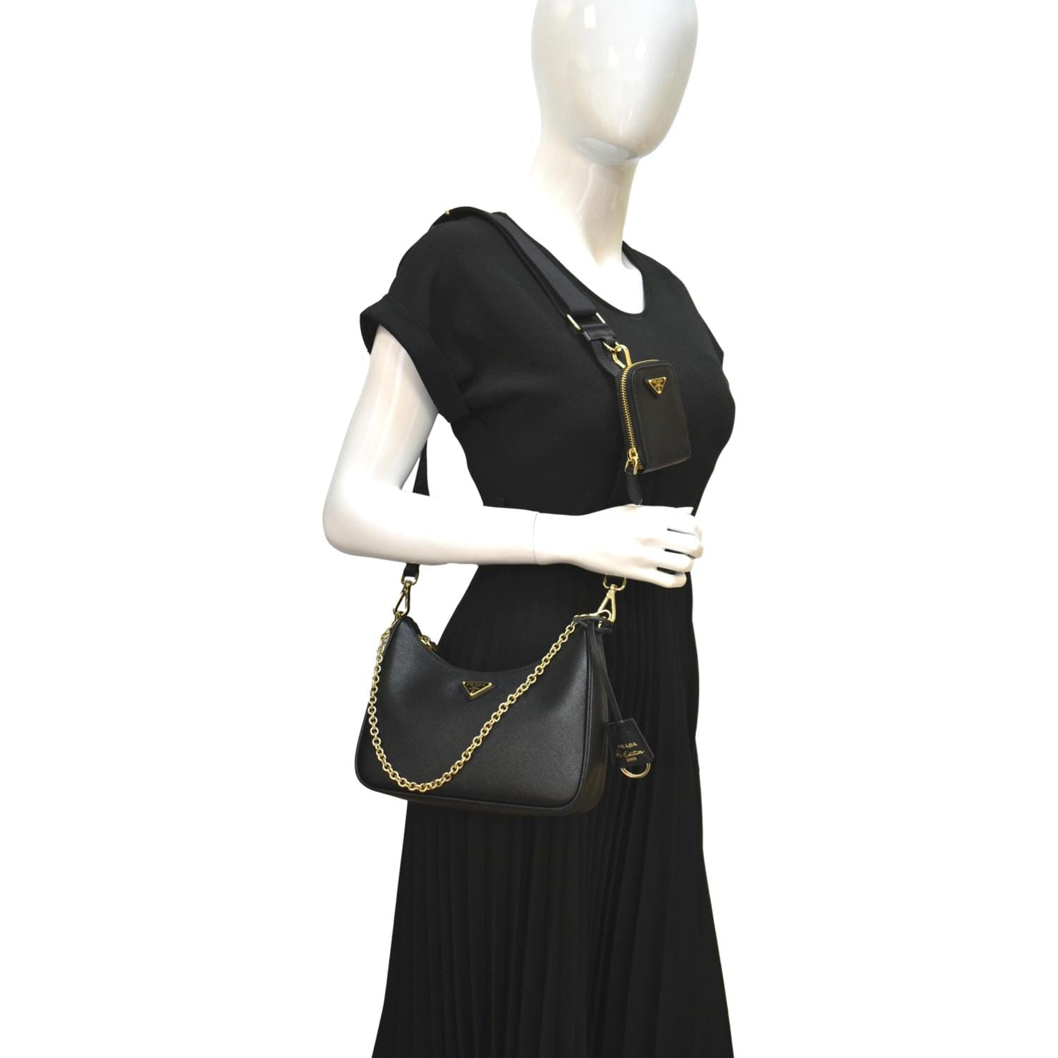 Re Edition Saffiano Shoulder Bag Leather Black
