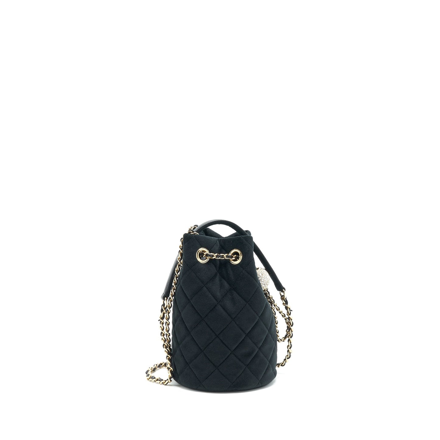 Chanel Pearl Crush On Bucket Velvet LGHW Black Bucket Bag