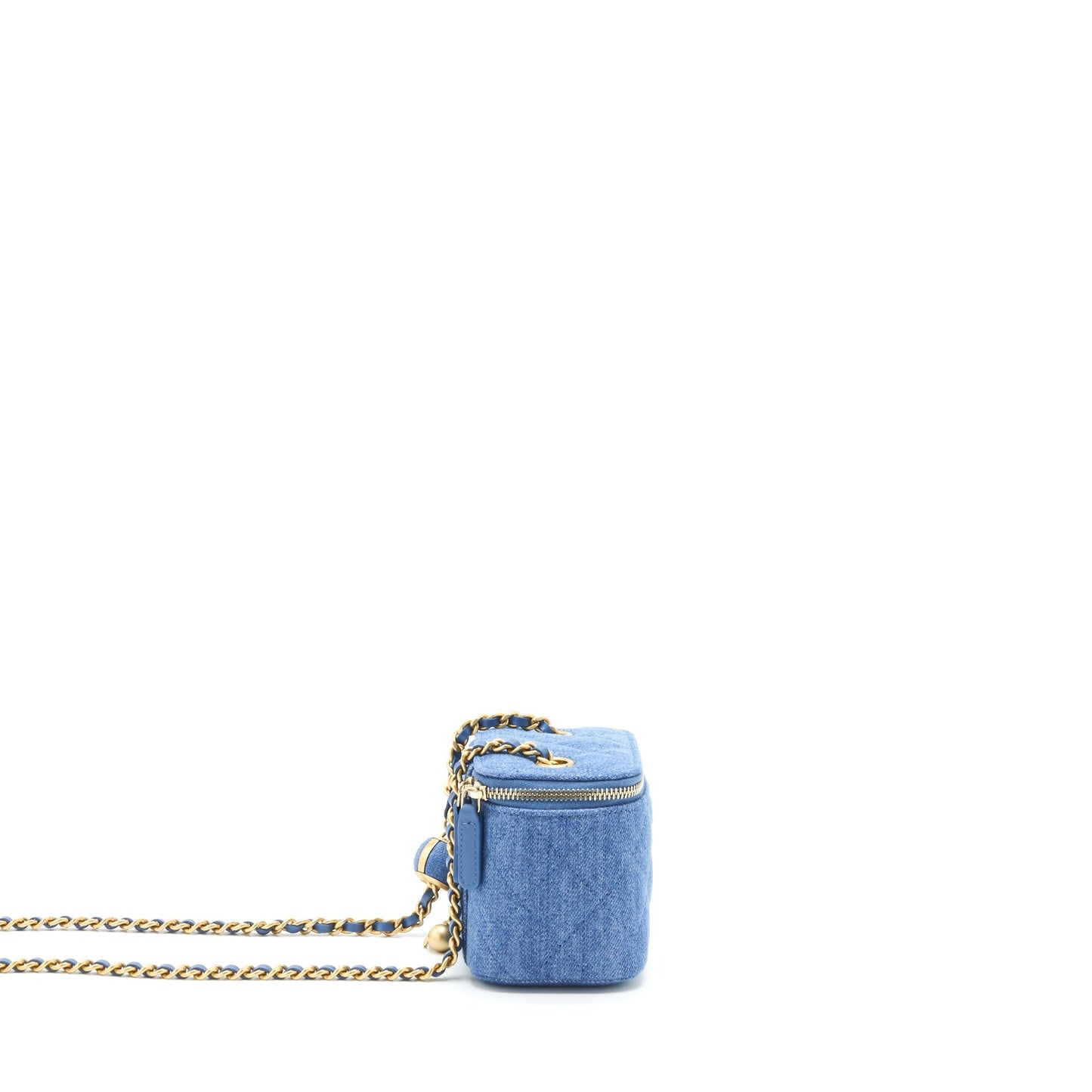 Chanel 22C Pearl Crush Vanity Denim GHW Blue Mini Bag