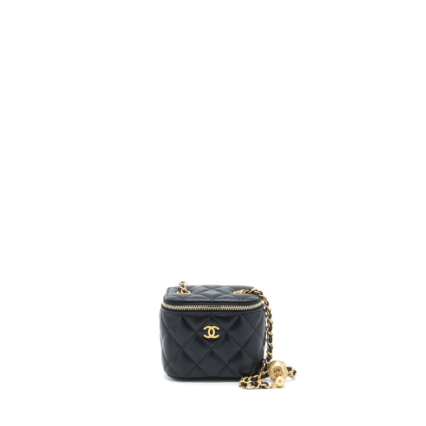 Chanel Pearl Crush Vanity Lambskin GHW Black Mini Bag Ghw 1