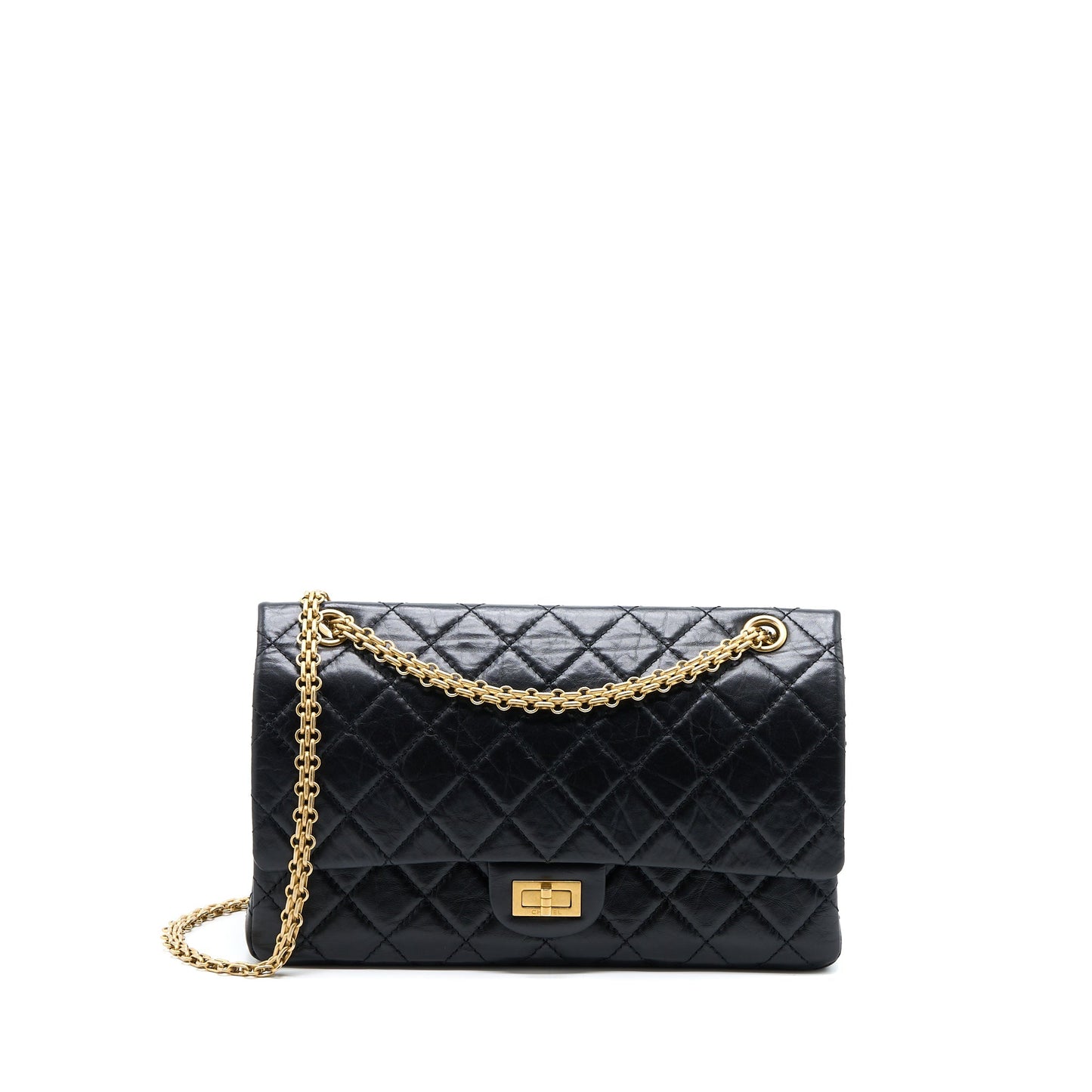 Chanel 2.55 Reissue 226 Aged Calfskin Brushed Black Handbag