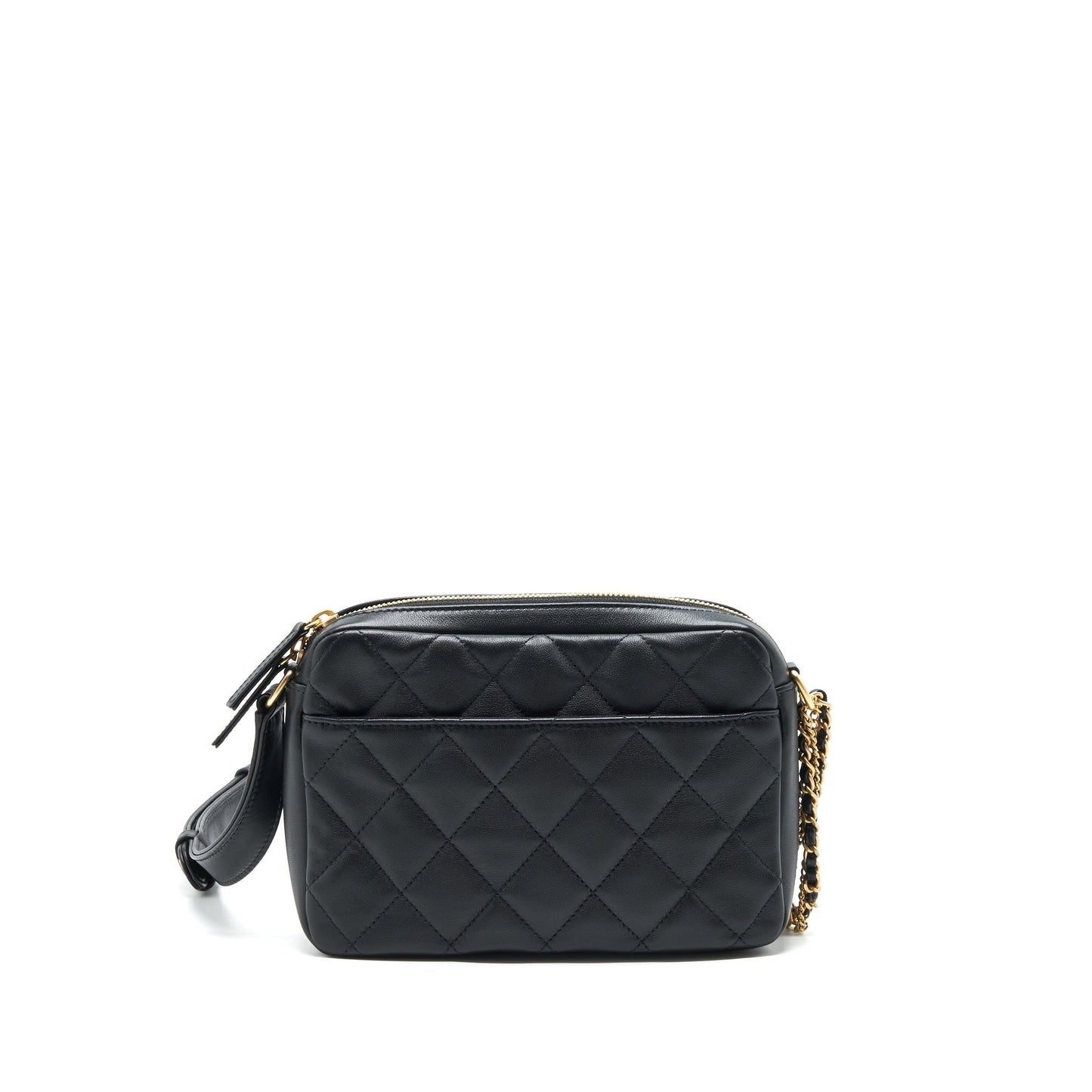 Chanel 22C Camera Calfskin GHW Black Crossbody Bag
