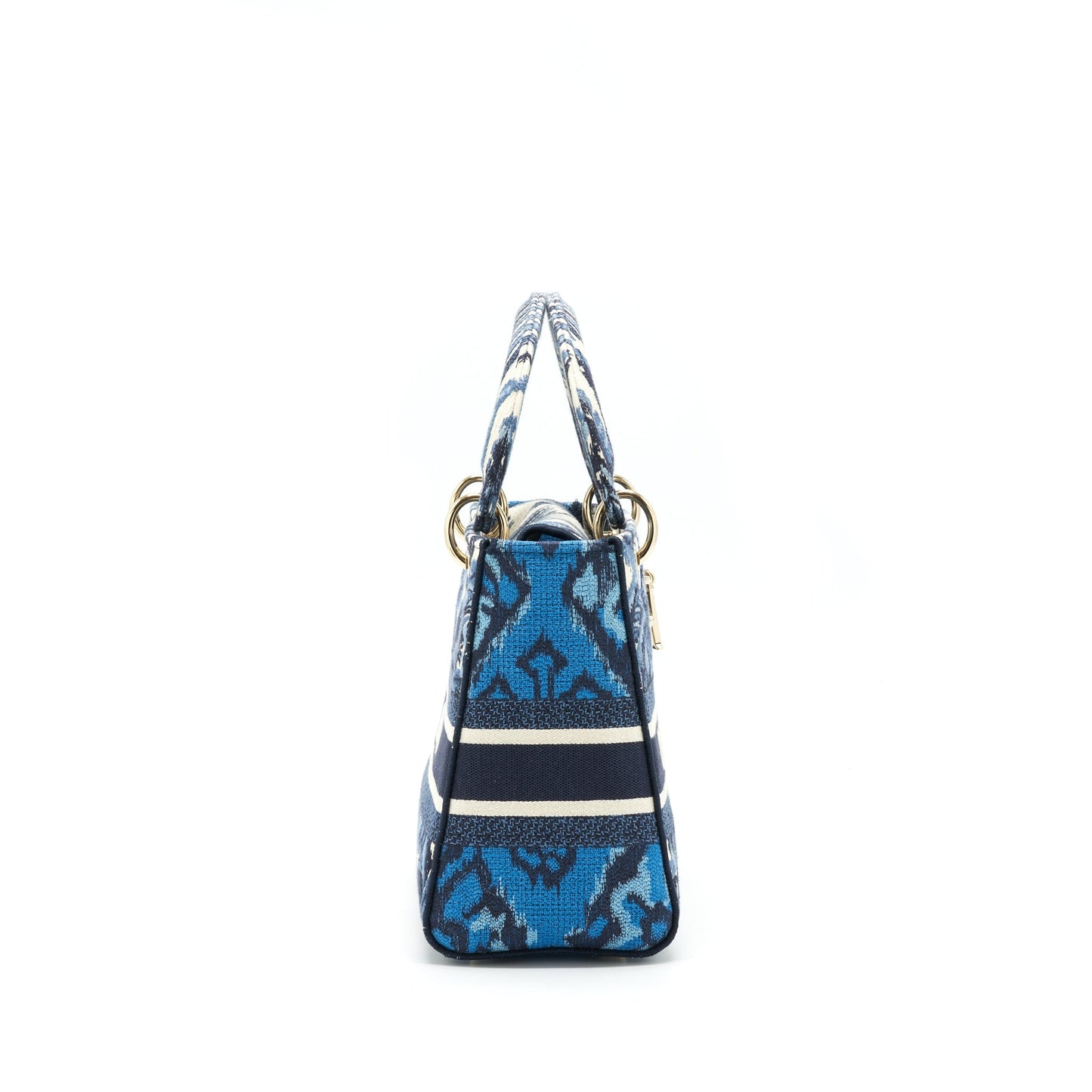 Dior Lady D Lite Purse Aqua Toile De Blue Medium Travel Bag