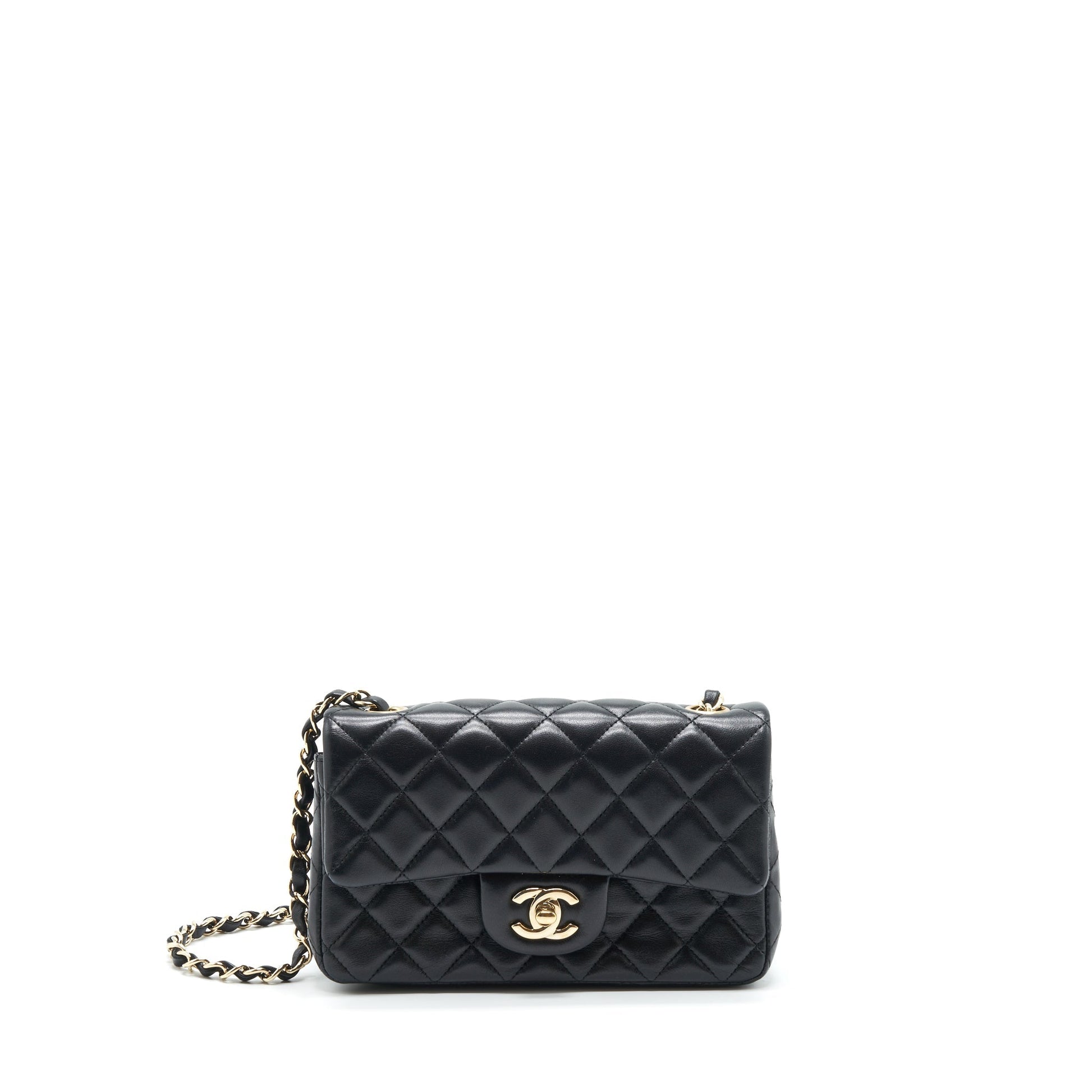 Chanel Rectangular Flap Lambskin GHW Black Shoulder Bag