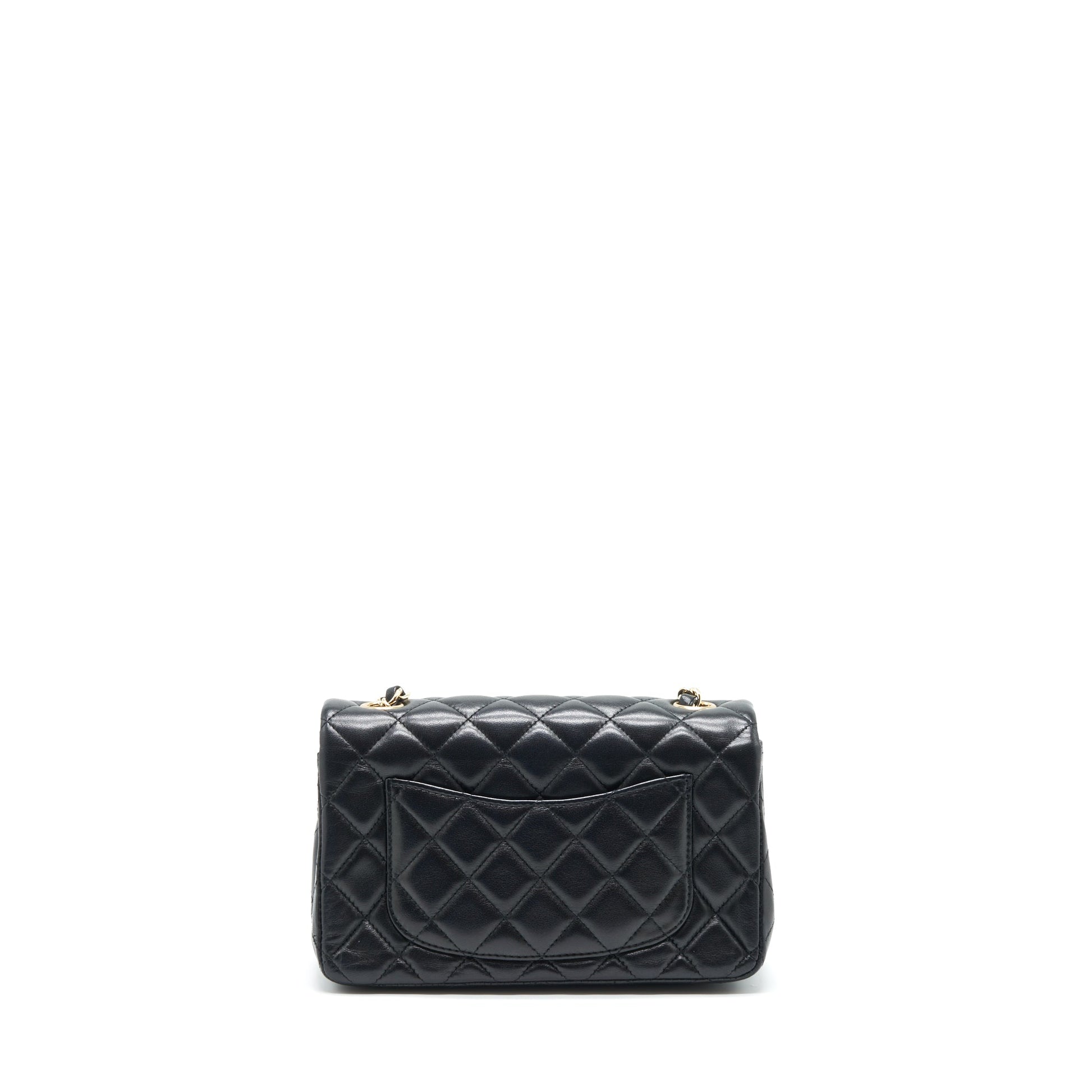 Chanel Rectangular Flap Lambskin GHW Black Shoulder Bag