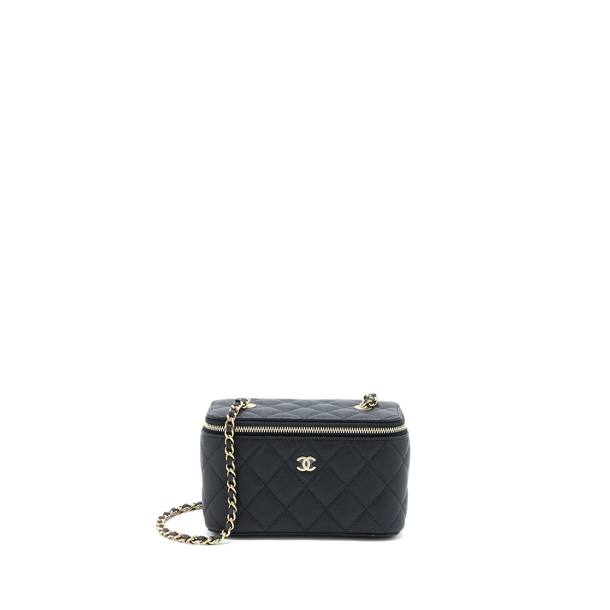 Chanel 23C Long Vanity Caviar LGHW Black Handbag