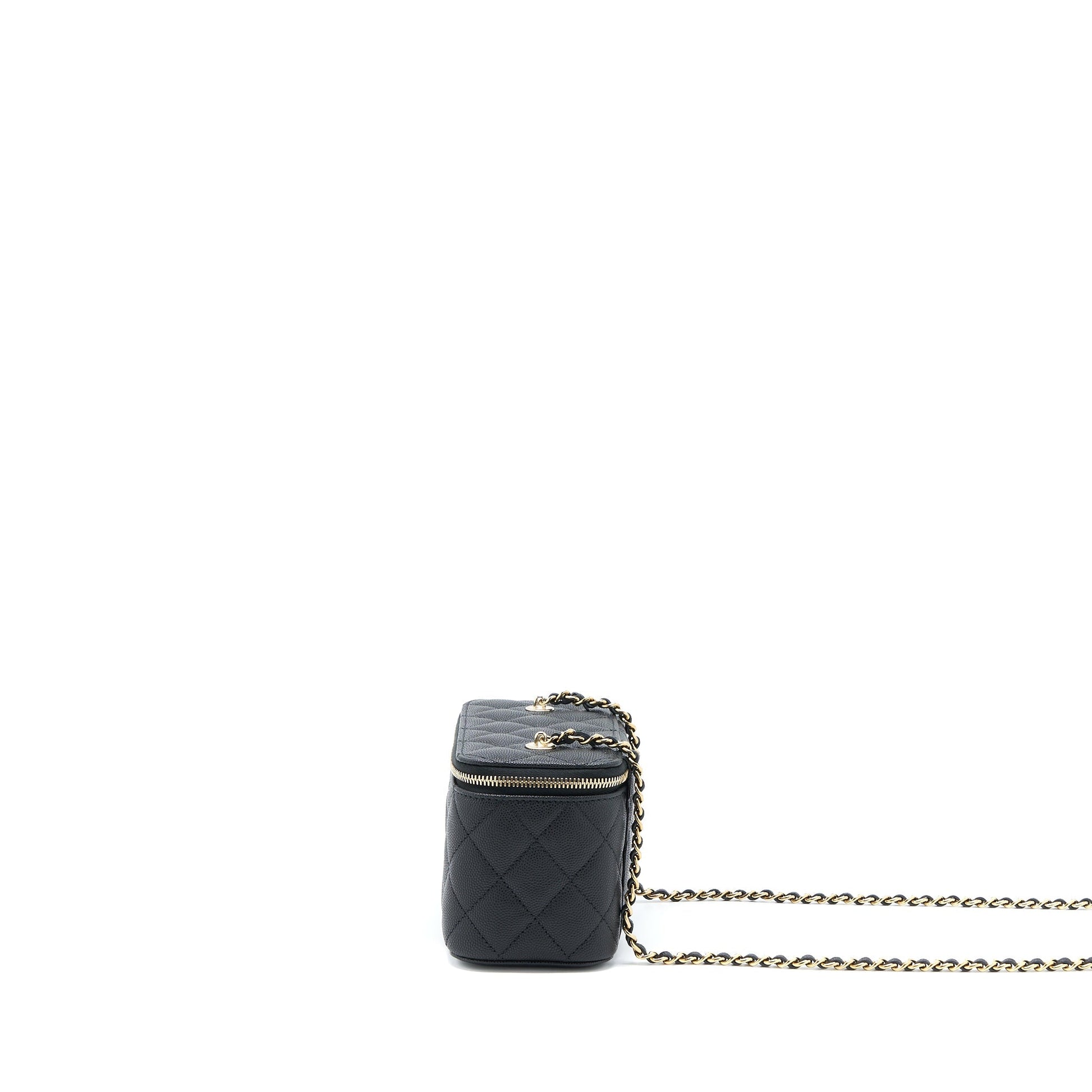 Chanel 23C Long Vanity Caviar LGHW Black Handbag