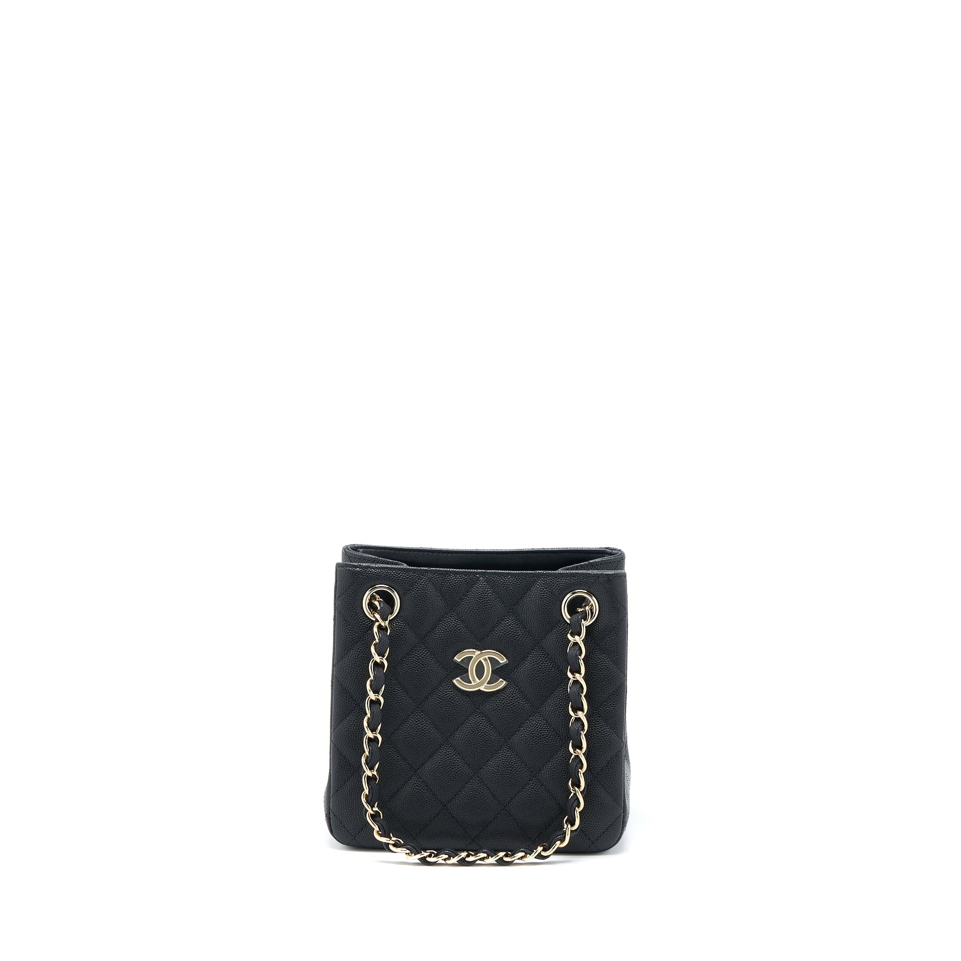 Chanel 22S Bucket Caviar LGHW Microchip Black Bucket Bag Microchip 1