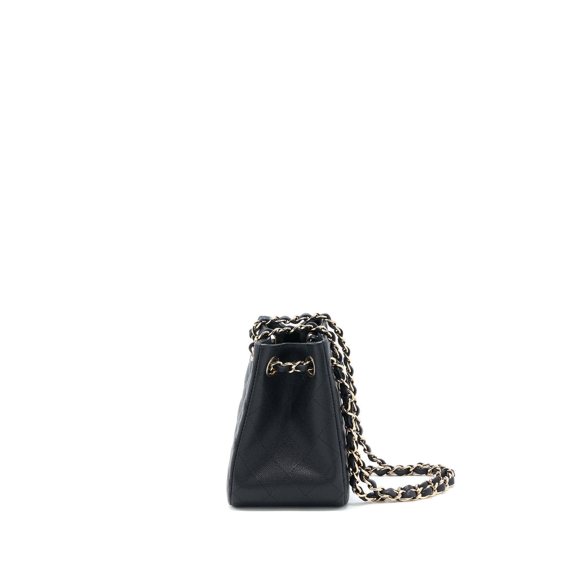 Chanel 22S Bucket Caviar LGHW Microchip Black Bucket Bag Microchip 1