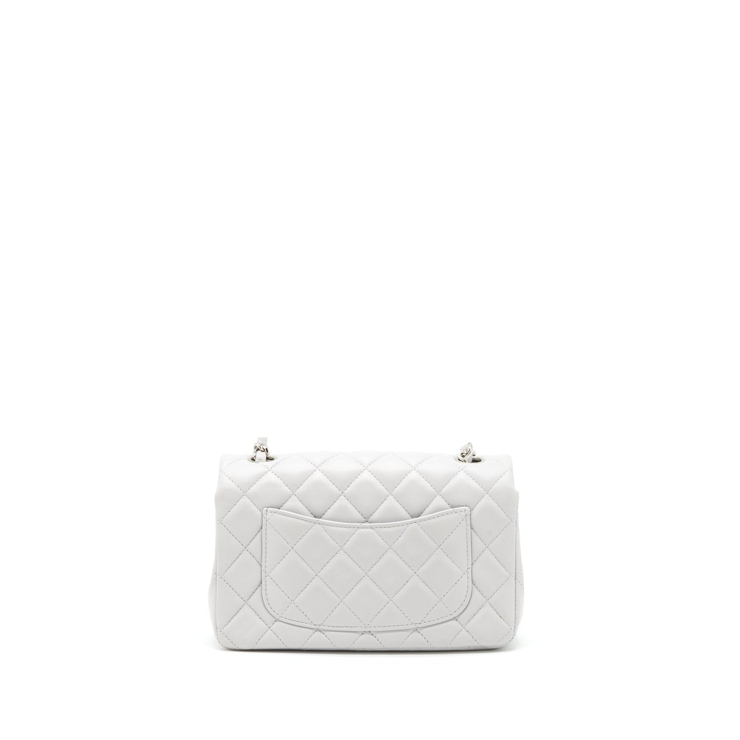 Chanel Rectangular Flap Lambskin Light SHW Grey Shoulder Bag