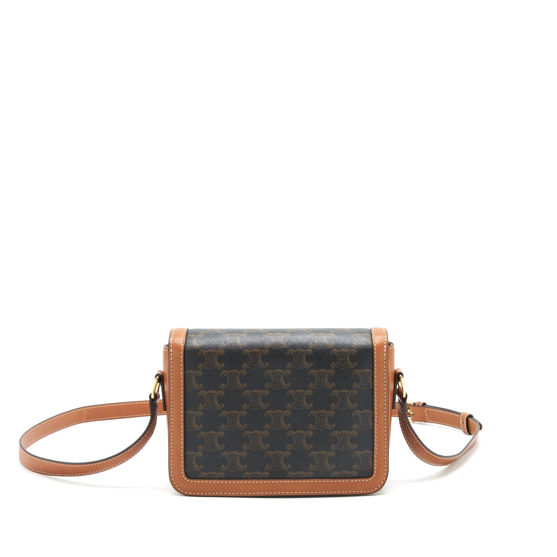 Celine Teen Triomphe Purse In Triomphe And Calfskin Canvas Tan Travel Bag