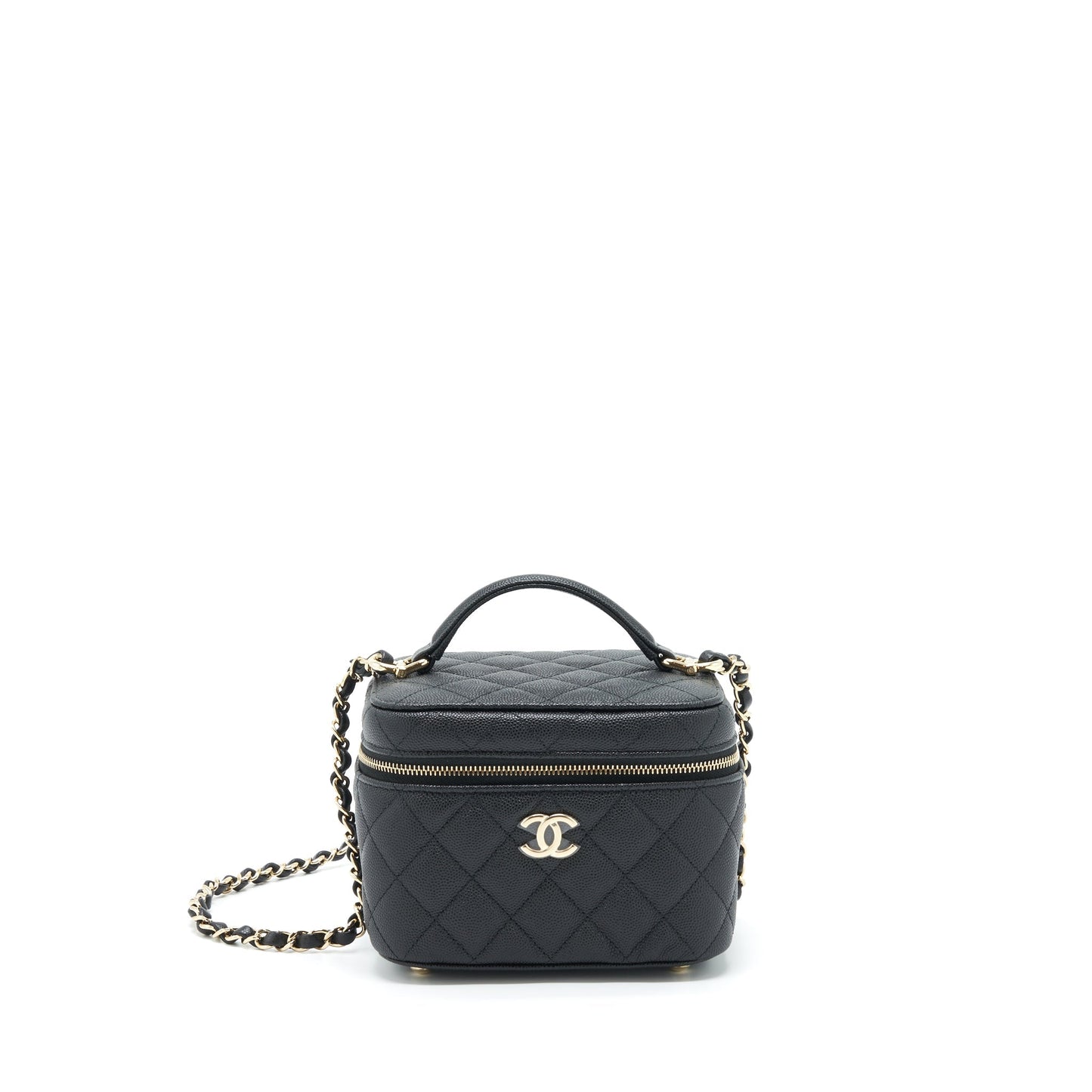 Chanel 22S Top Handle Vanity Caviar LGHW Black Handbag