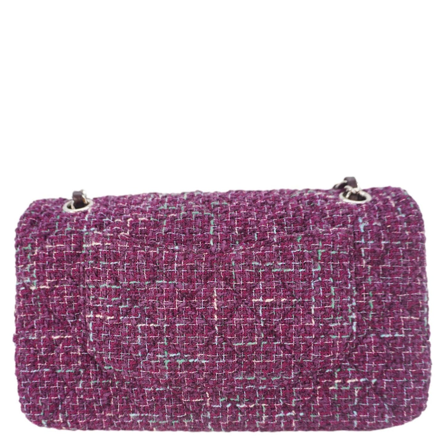 Chanel Classic Double Flap Tweed Purple Travel Bag