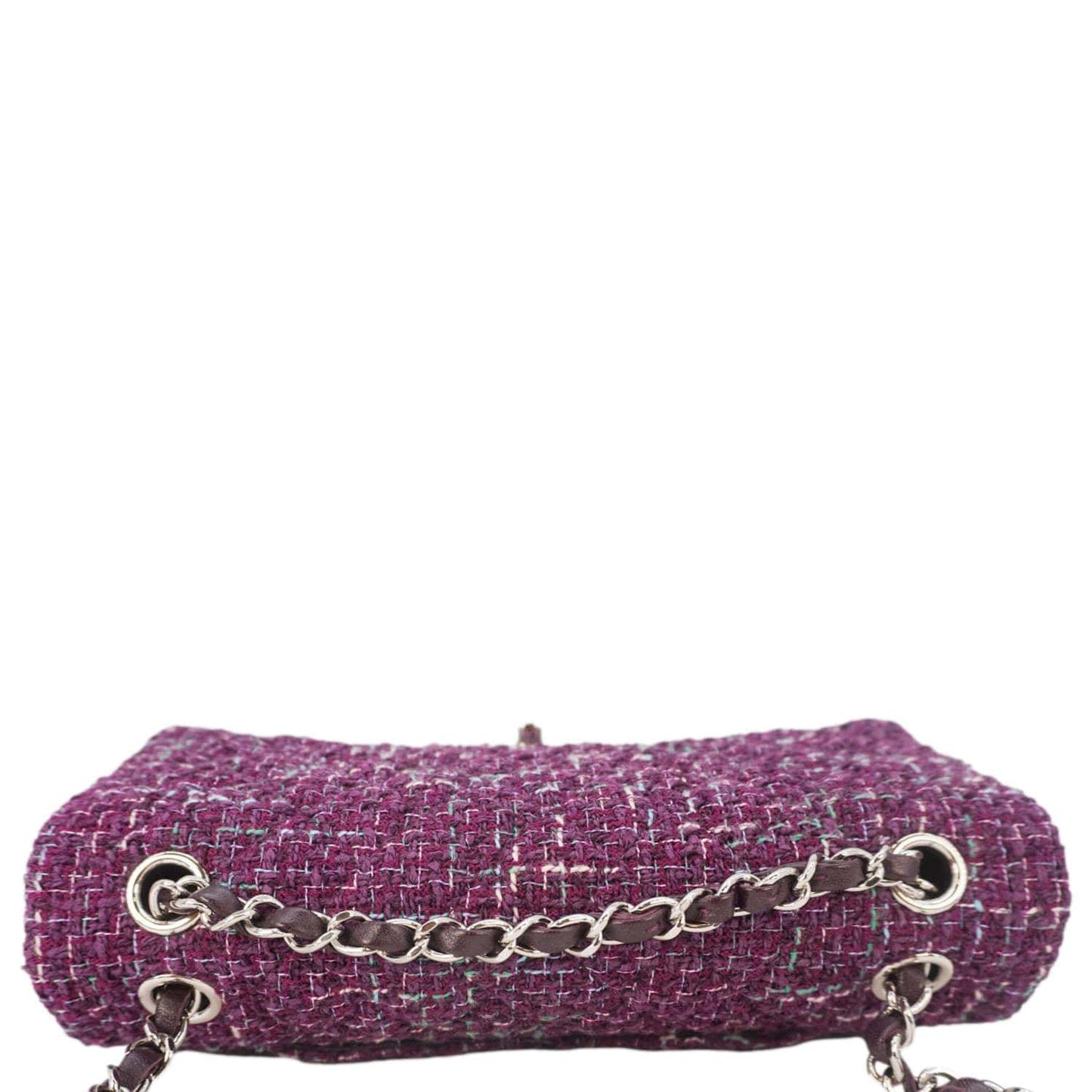 Chanel Classic Double Flap Tweed Purple Travel Bag