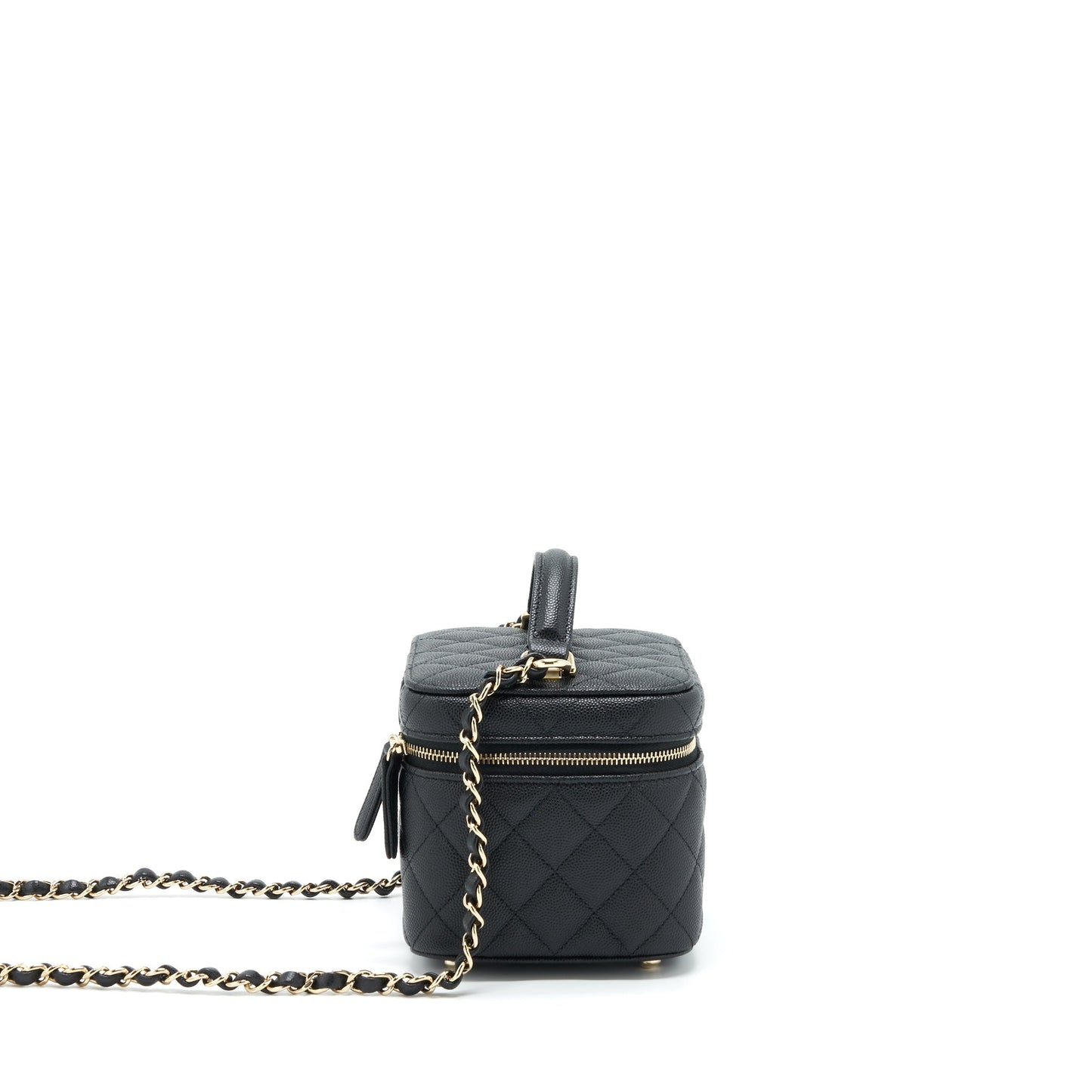 Chanel 22S Top Handle Vanity Caviar LGHW Black Handbag