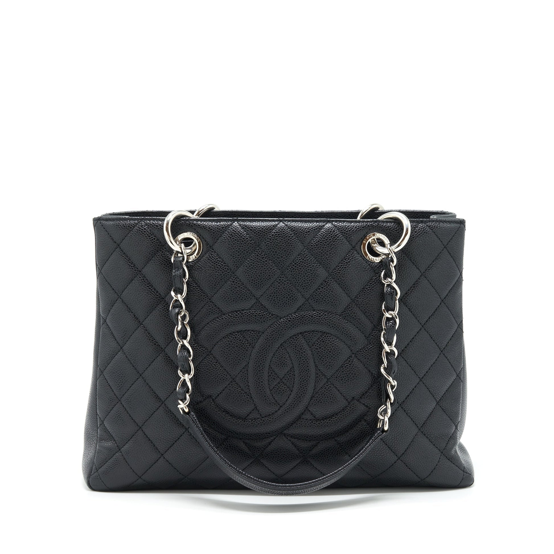 Chanel Grand Shopping Caviar SHW Black Tote Bag Shw 1