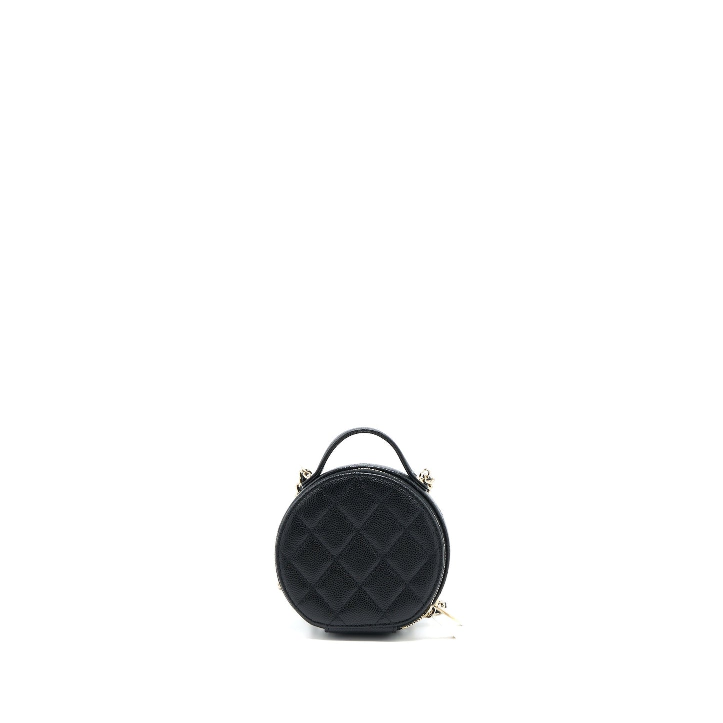 Chanel Round Purse Vanity Caviar LGHW Black Mini Bag