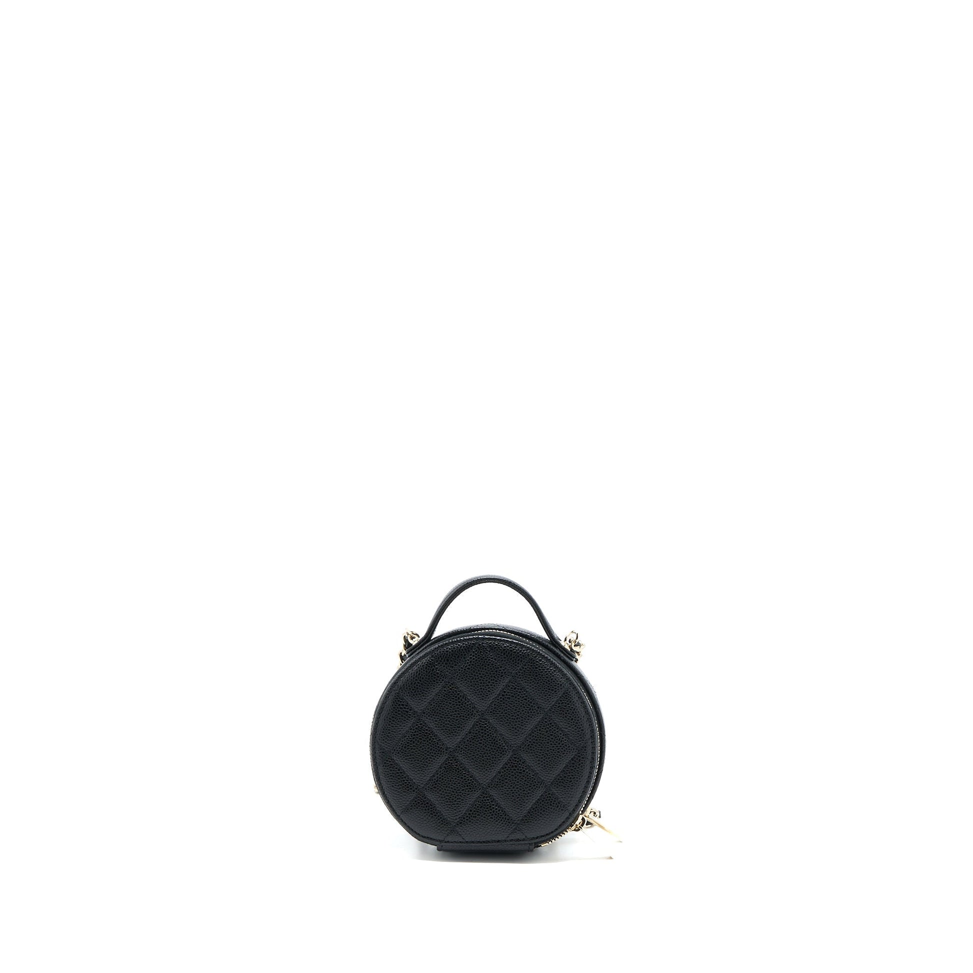 Chanel Round Purse Vanity Caviar LGHW Black Mini Bag