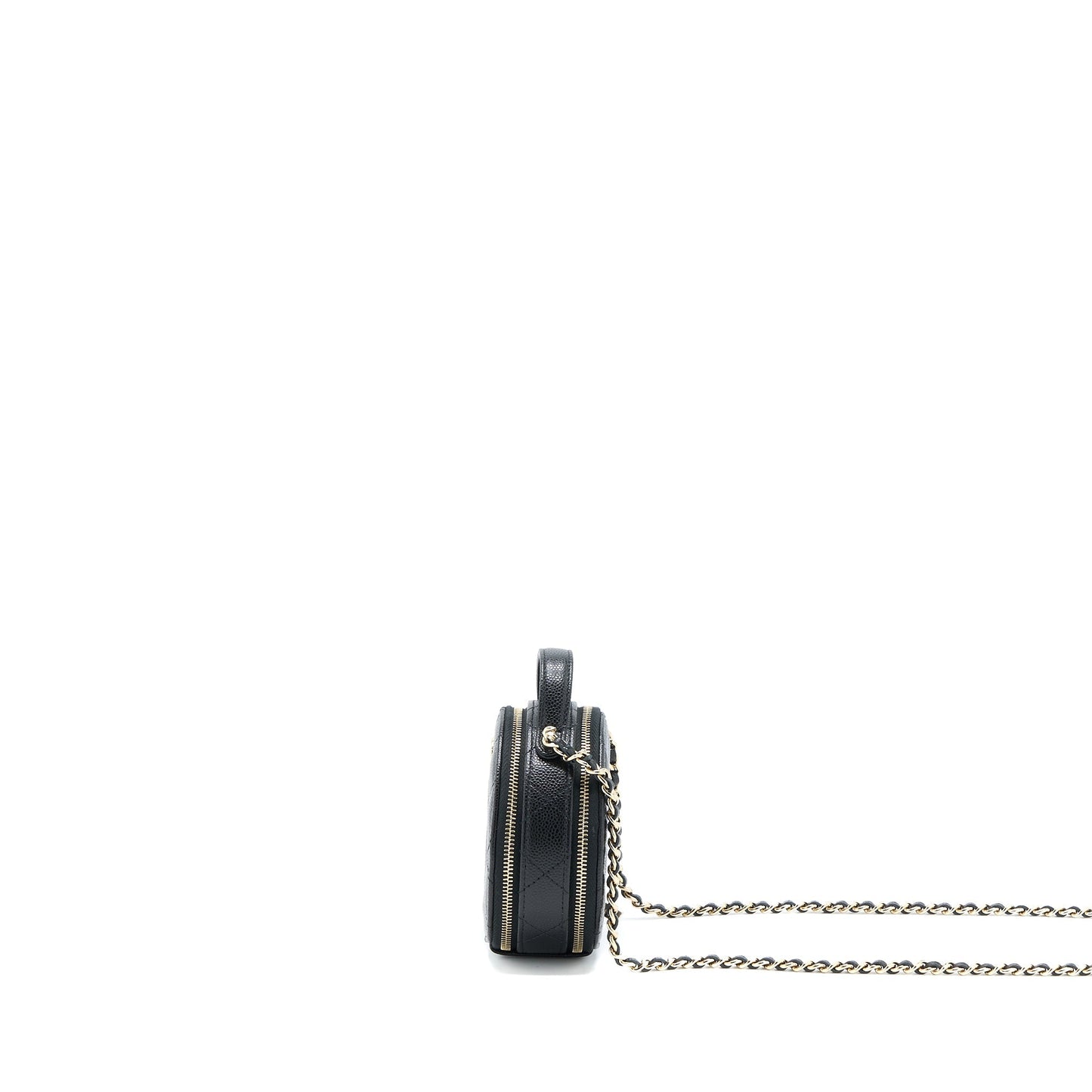 Chanel Round Purse Vanity Caviar LGHW Black Mini Bag