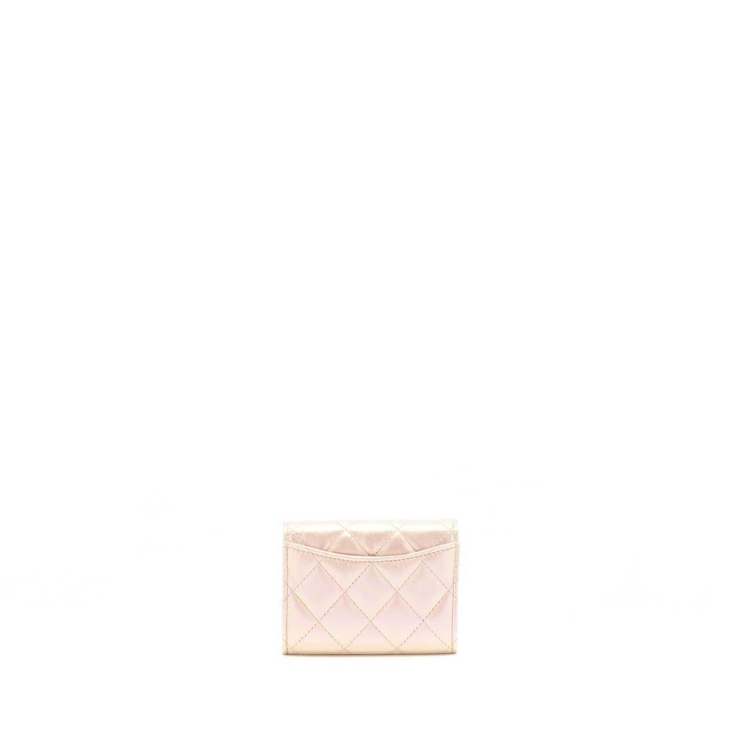 Chanel Iridescent Card Holder Calfskin SHW Pink Wallet Case