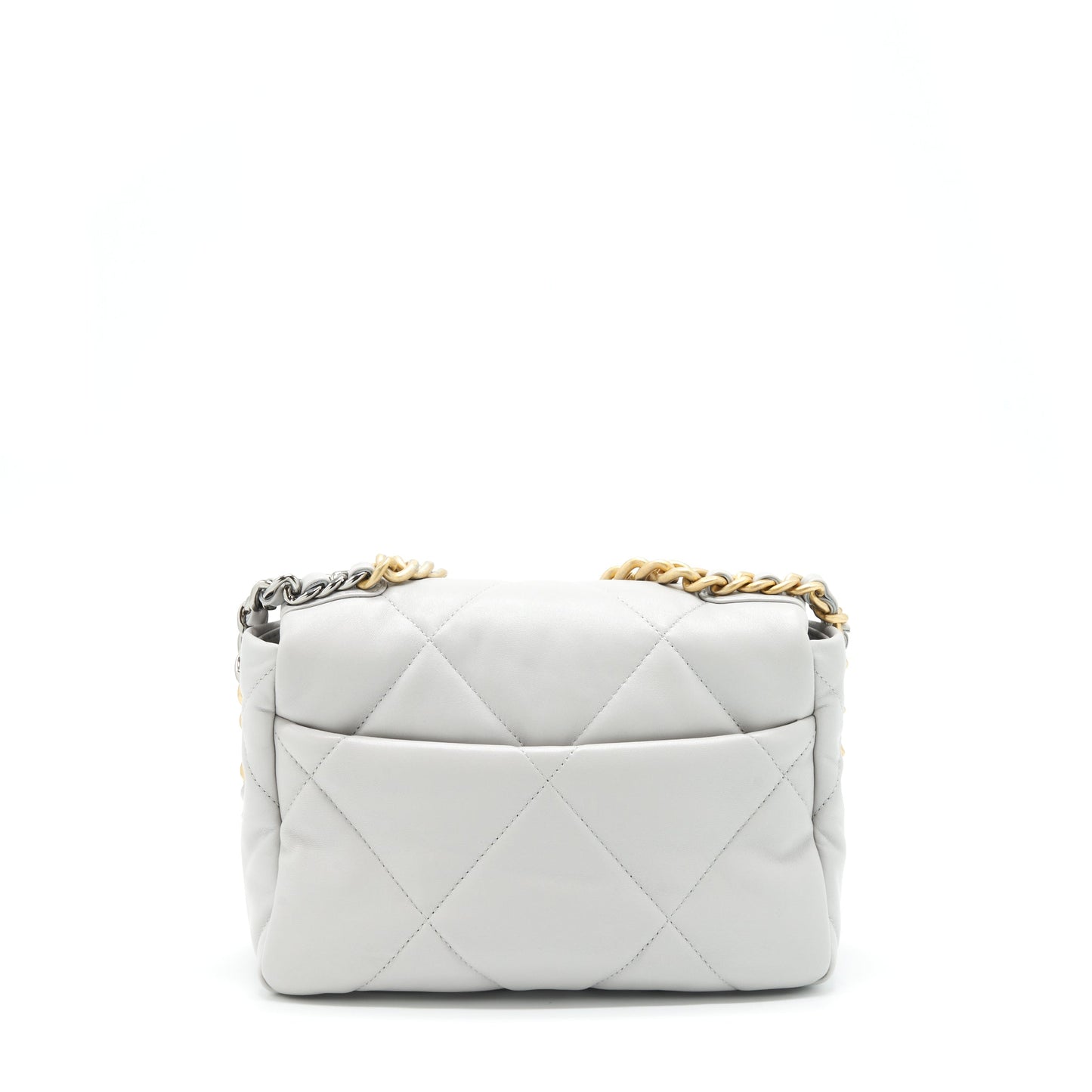 Chanel 19 Lambskin Light Hardware Microchip Multicolour Grey Small Handbag