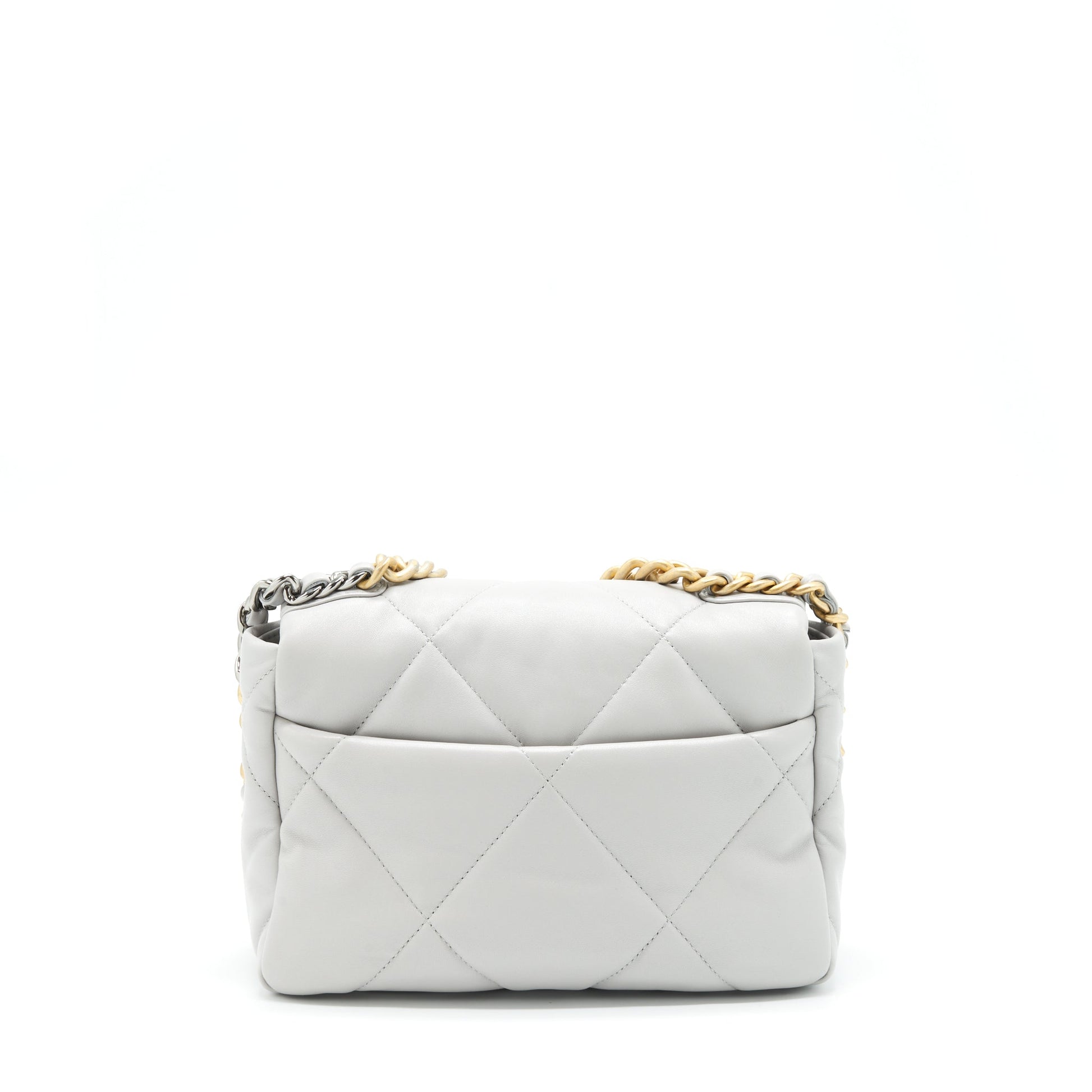 Chanel 19 Lambskin Light Hardware Microchip Multicolour Grey Small Handbag