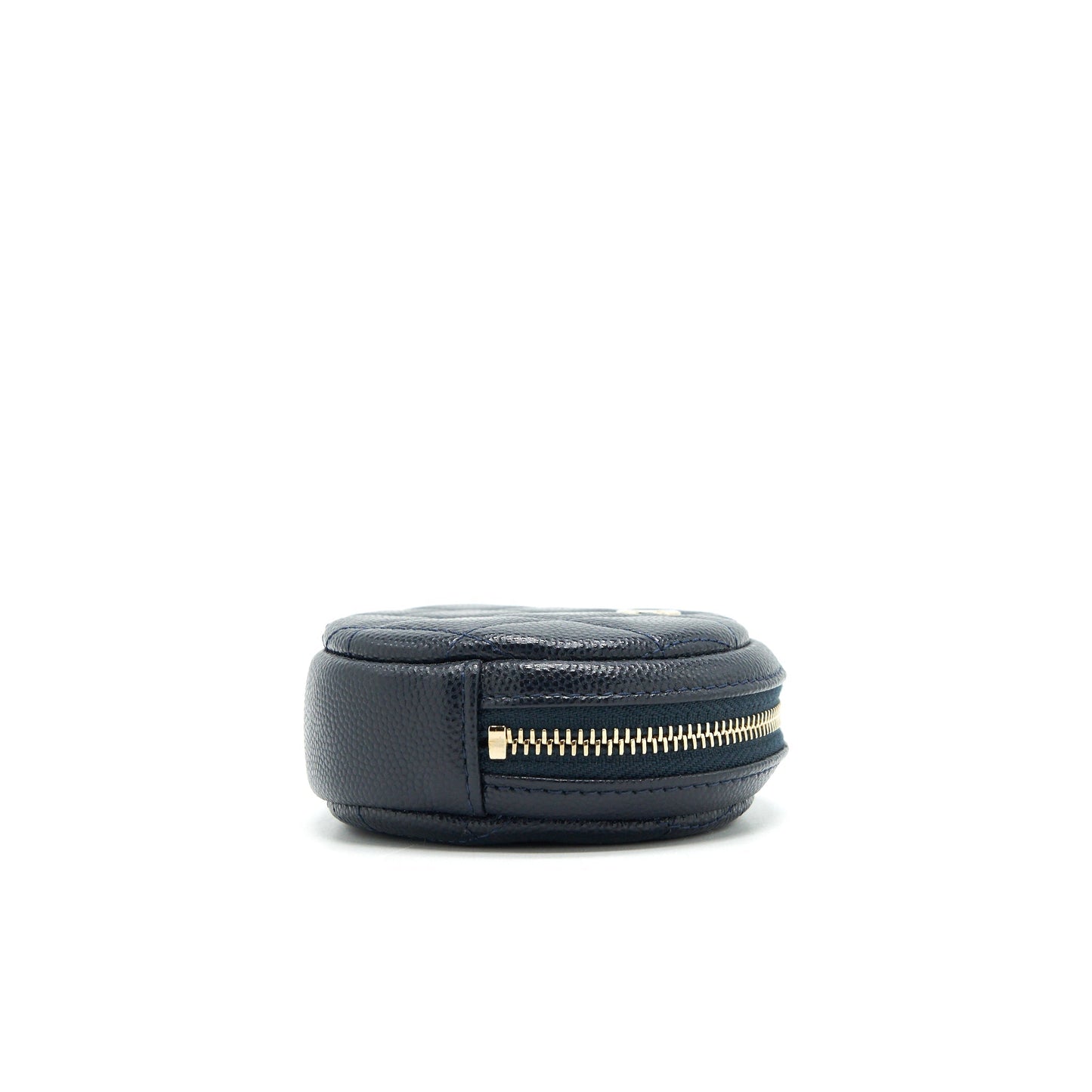 Chanel Round Coin Purse Caviar Navy Wallet Case