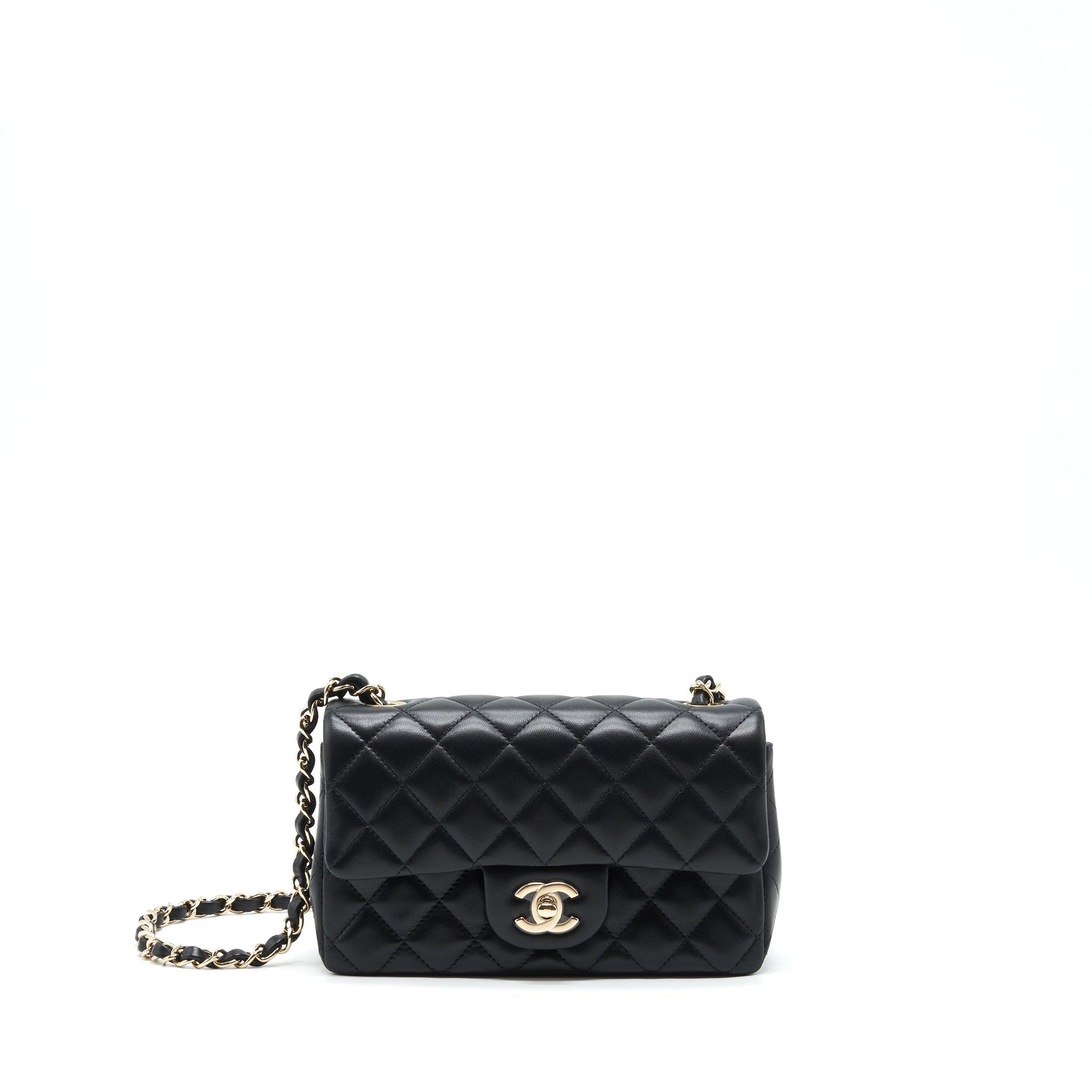 Chanel Rectangular Flap Lambskin LGHW Black Shoulder Bag Lghw 1
