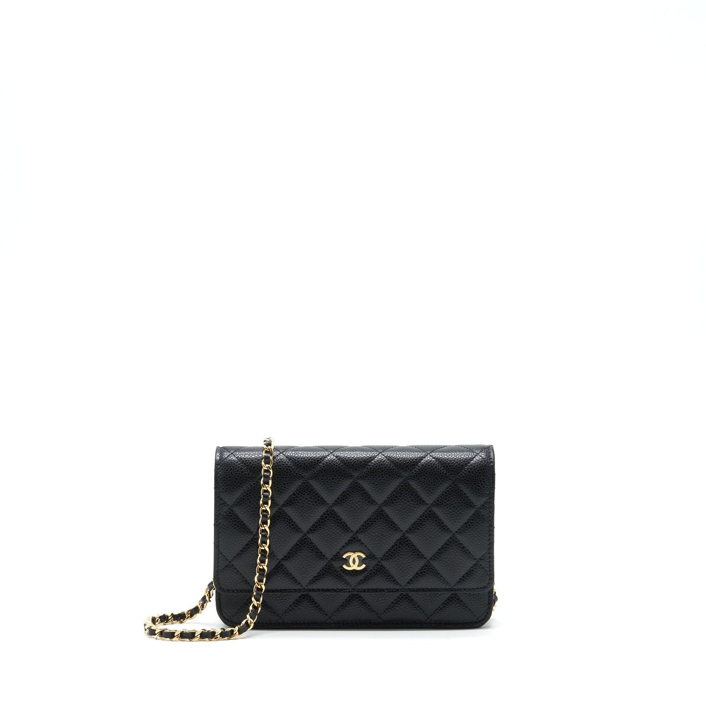 Chanel 22P Classic On Caviar LGHW Microchip Black Wallet Case