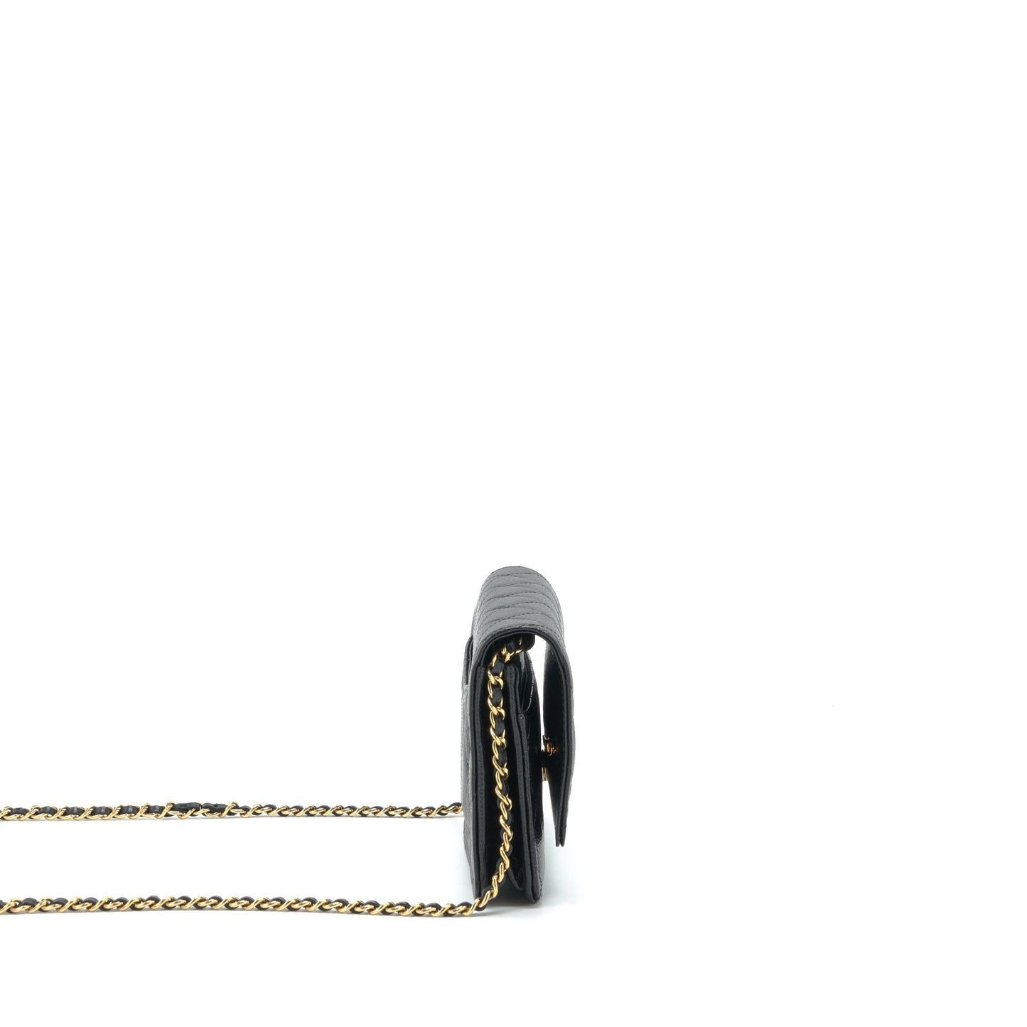 Chanel 22P Classic On Caviar LGHW Microchip Black Wallet Case