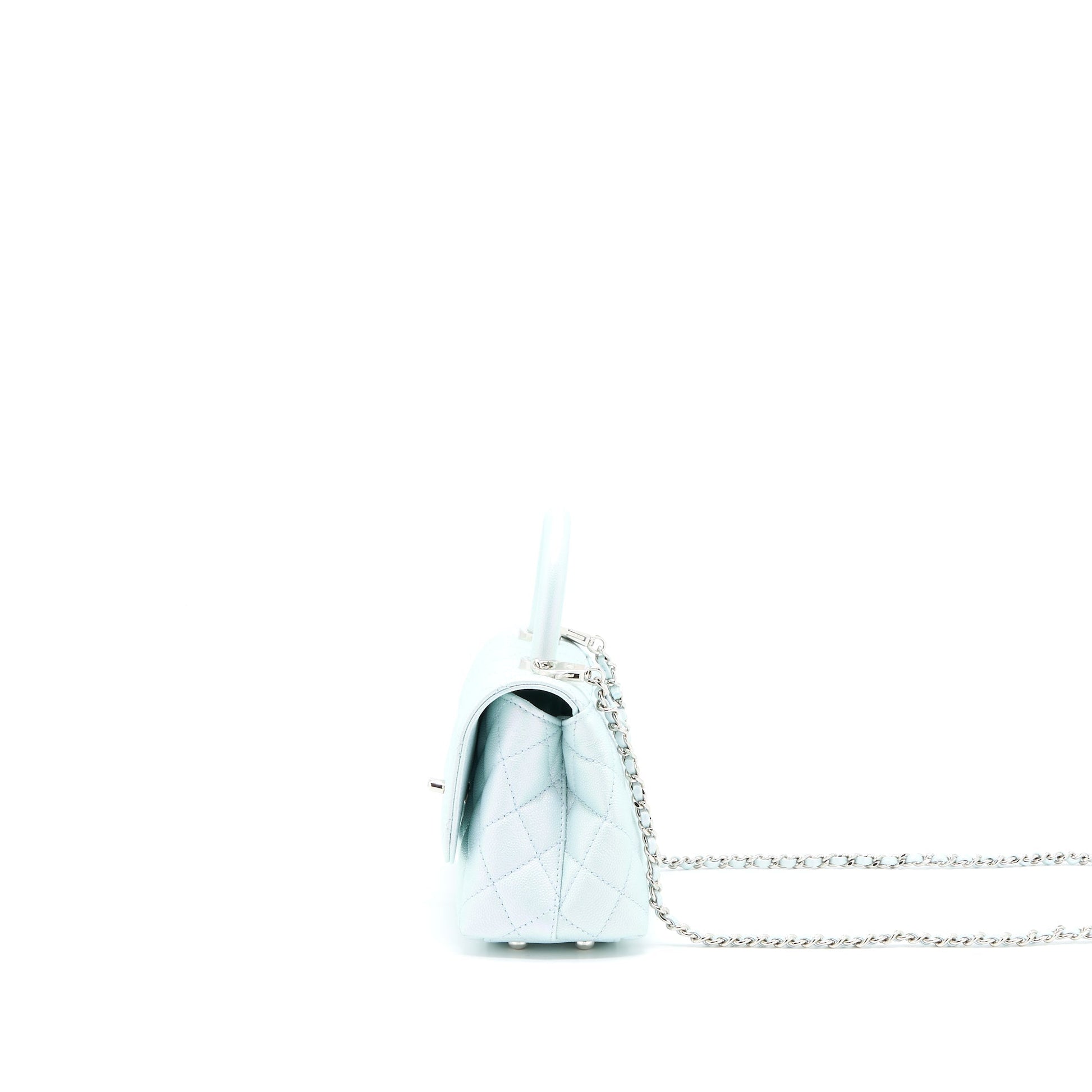 Chanel Coco Handle Ombre Iridescent Caviar Light Multicolour Blue Mini Bag