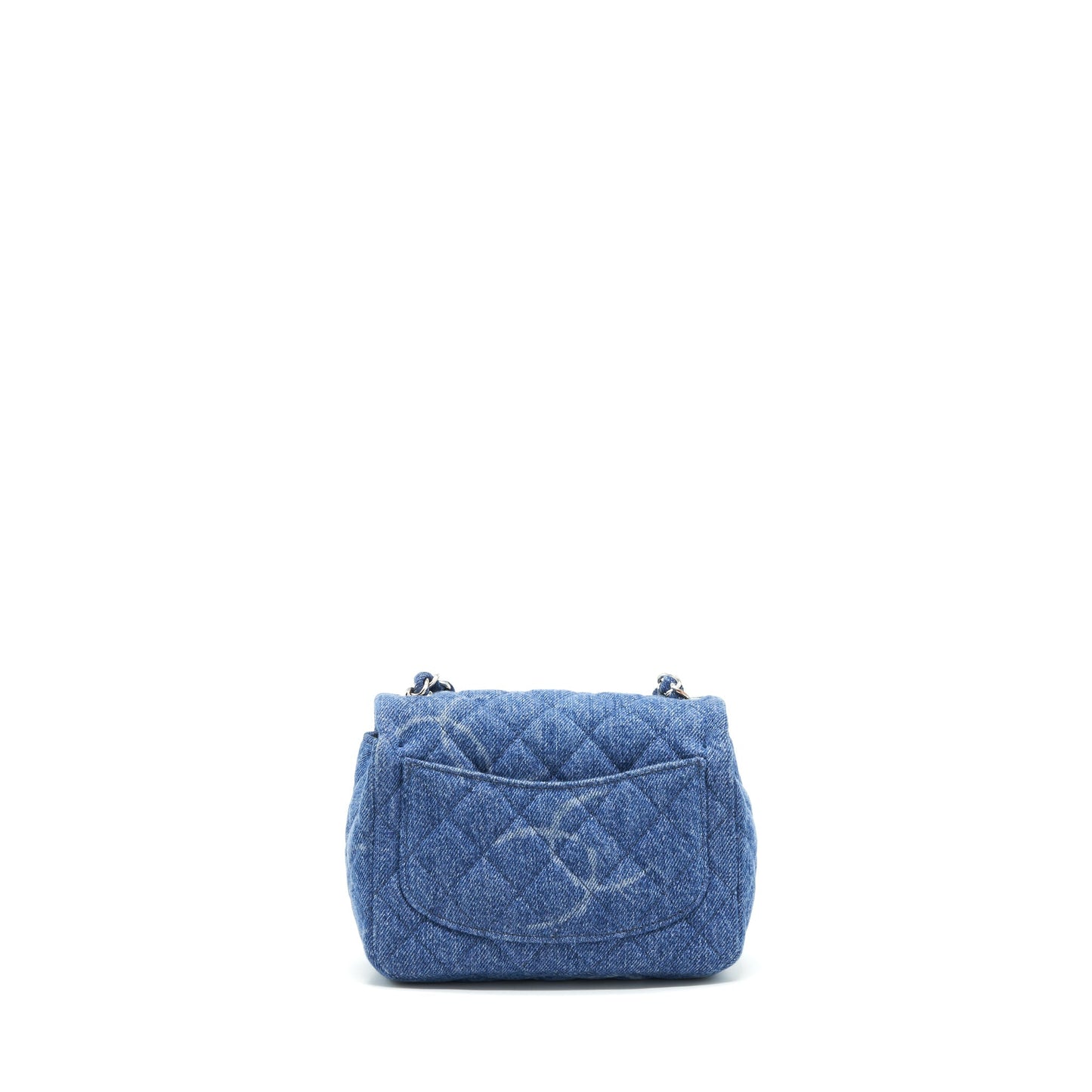 Chanel 20B Square Flap CC Print Denim Blue Shoulder Bag