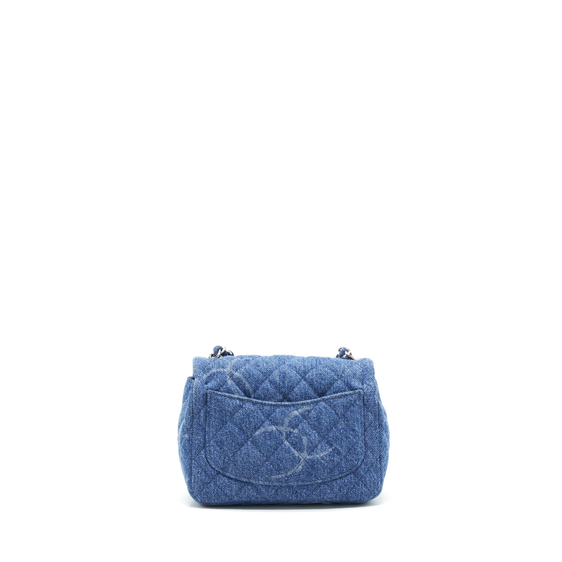 Chanel 20B Square Flap CC Print Denim Blue Shoulder Bag