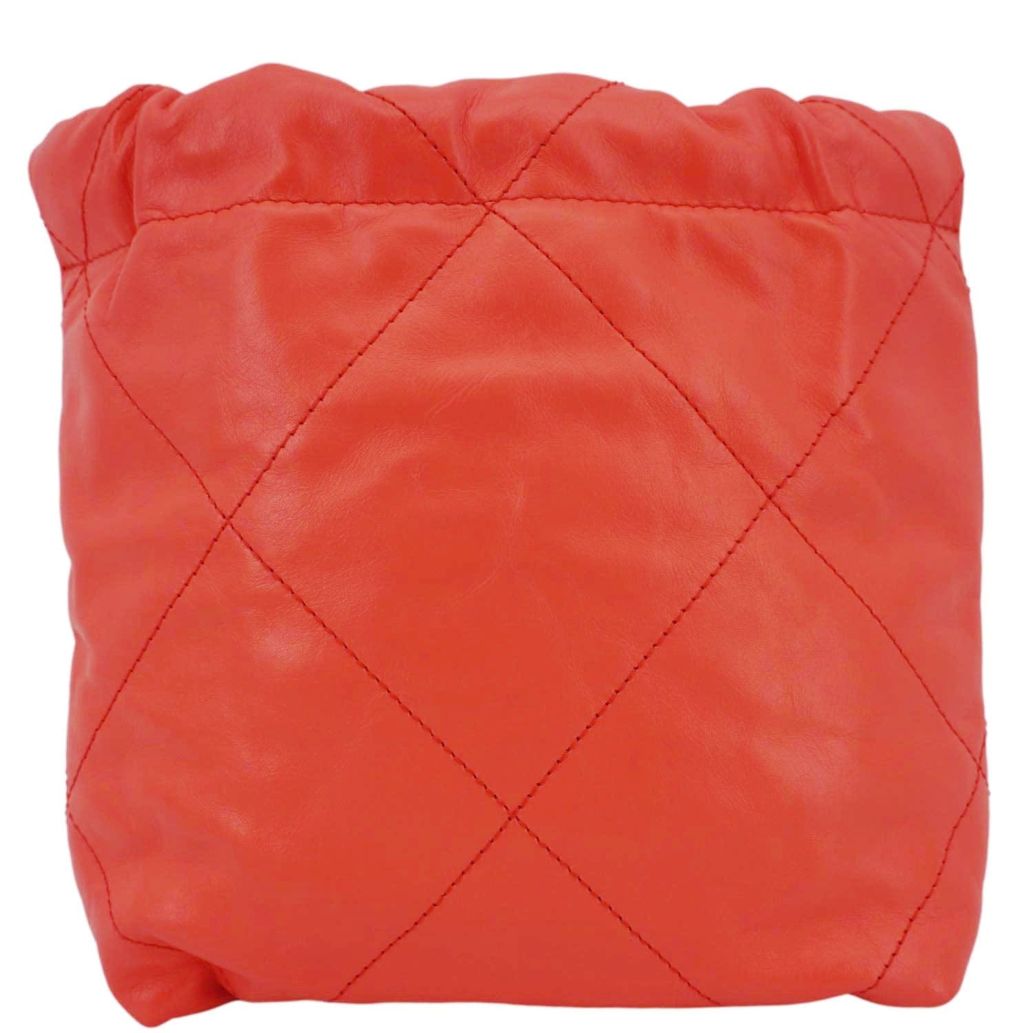 Chanel 22 Quilted Coral Leather Travel Bag