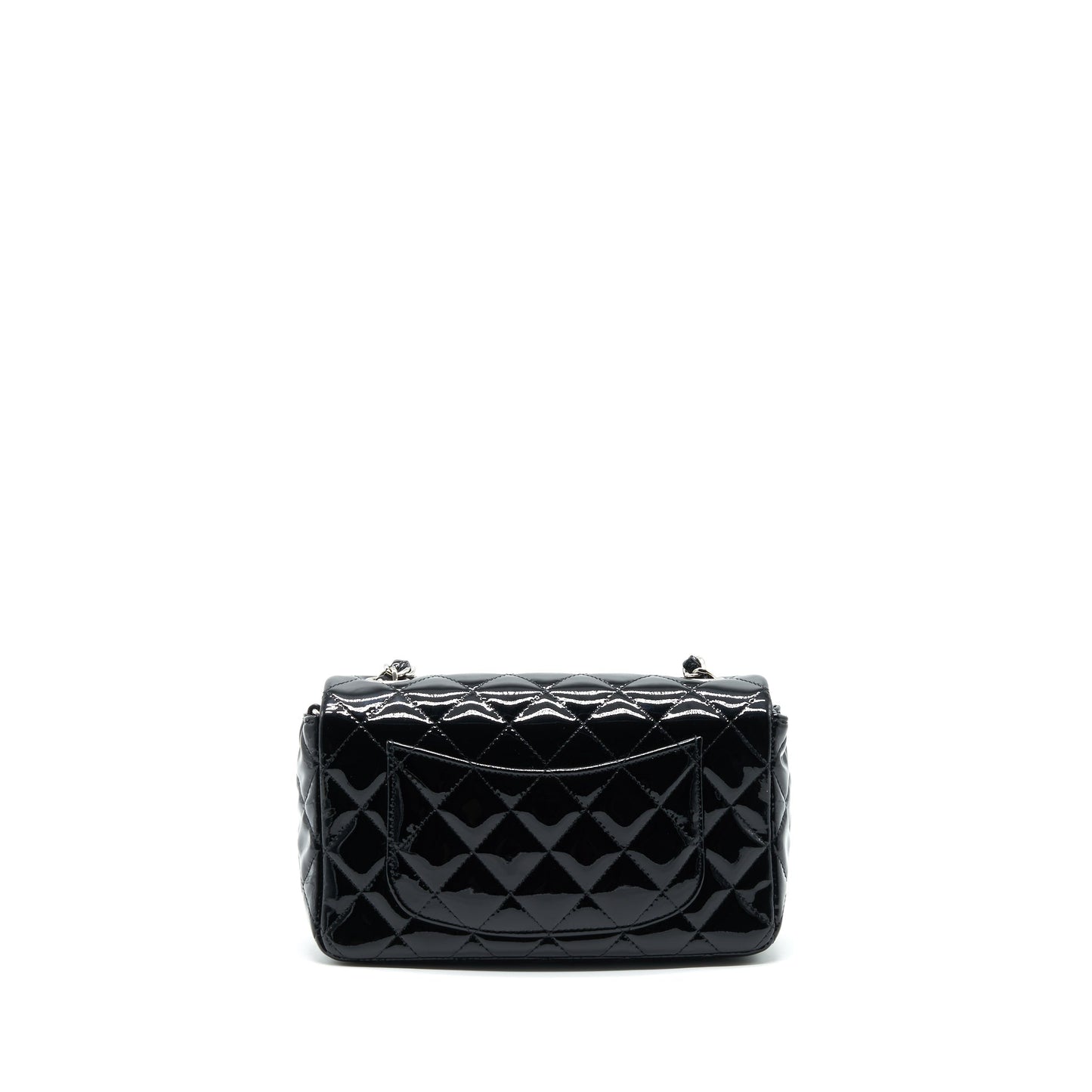 Chanel Rectangular Flap Patent SHW Black Leather Shoulder Bag Shw 1